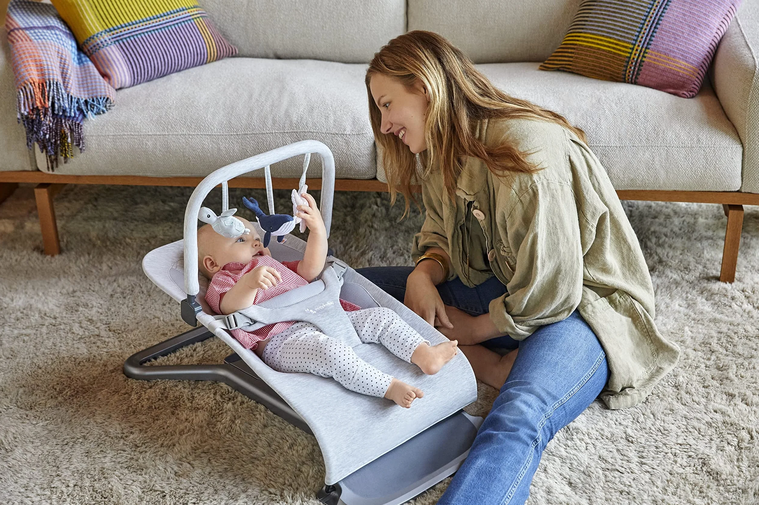 Ergobaby Evolve Bouncer łuk pałąk do zabawy, akcesorium do bujaczka Ergobaby 3 w 1 dla noworodków od urodzenia, Ocean Wonders