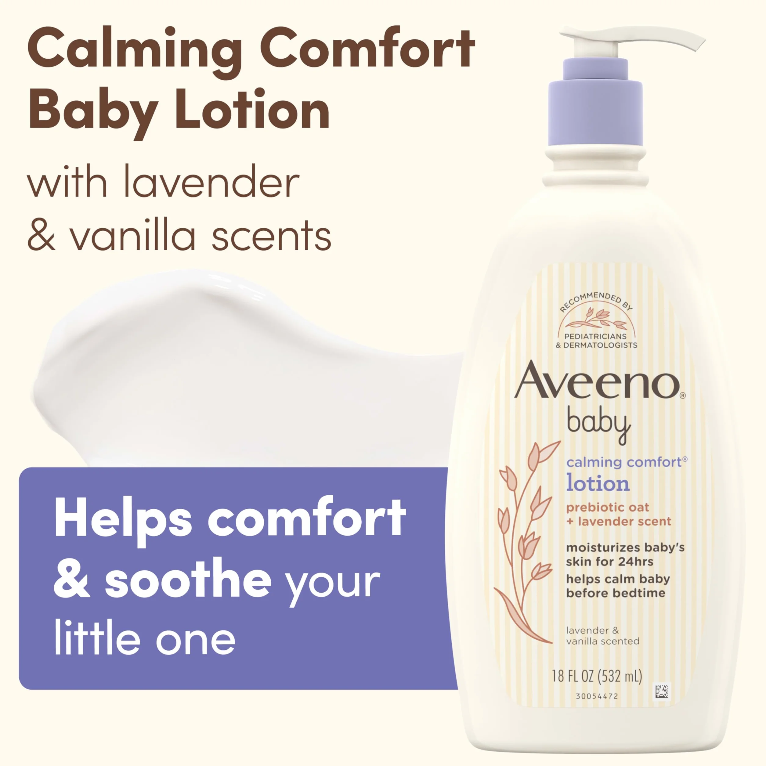 Aveeno kojący balsam komfortowy dla niemowląt, lawenda i wanilia, 18 uncji płynnych Bon Aveeno