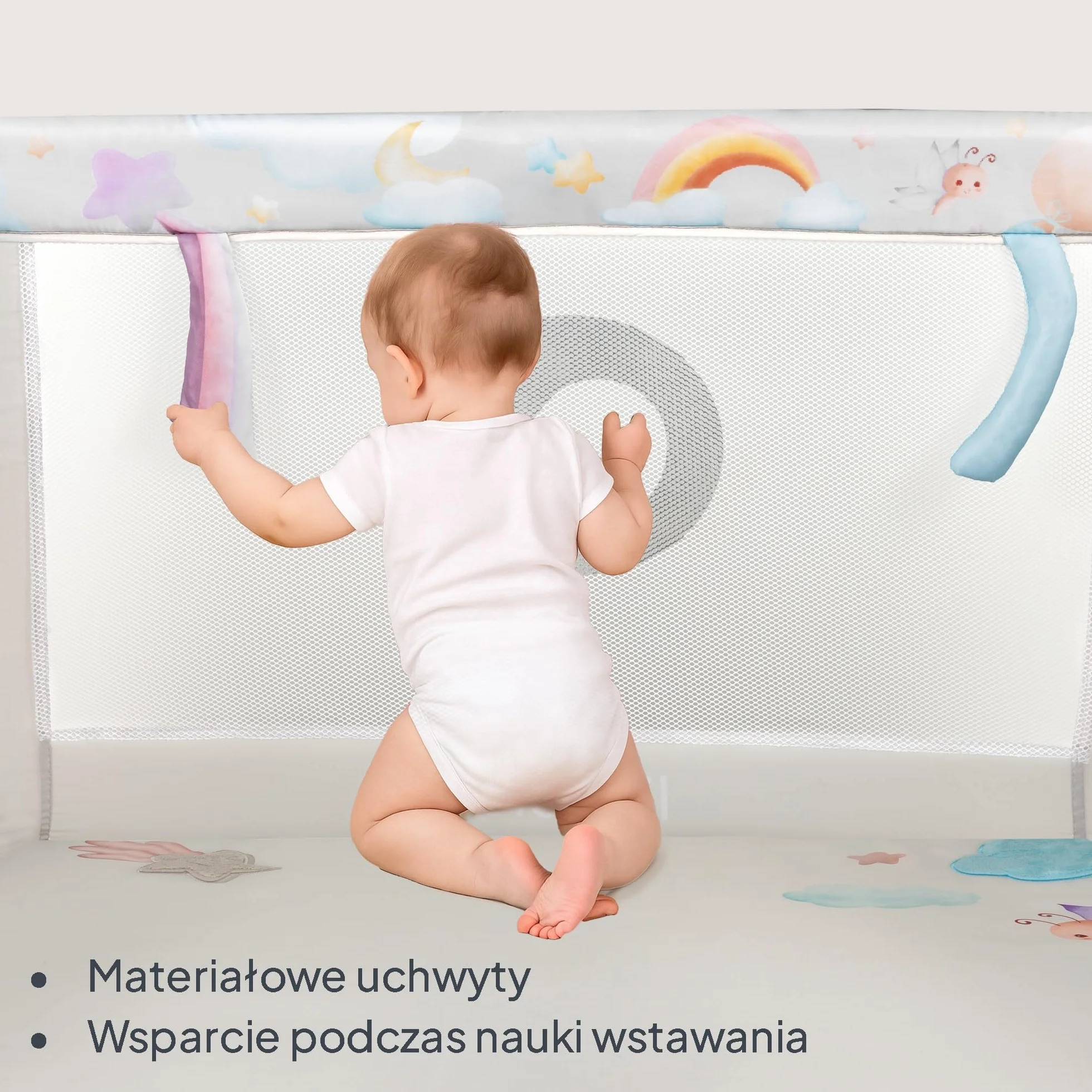 LIONELO Kojec dziecięcy 2 w 1 Łóżeczko Turystyczne Podróżne MILLE PLUS do 15 kg 0-36 miesięcy, Boczne Wejście, Materac 3D, 2 Koła z Hamulcem Łatwe Składanie, Torba Transportowa