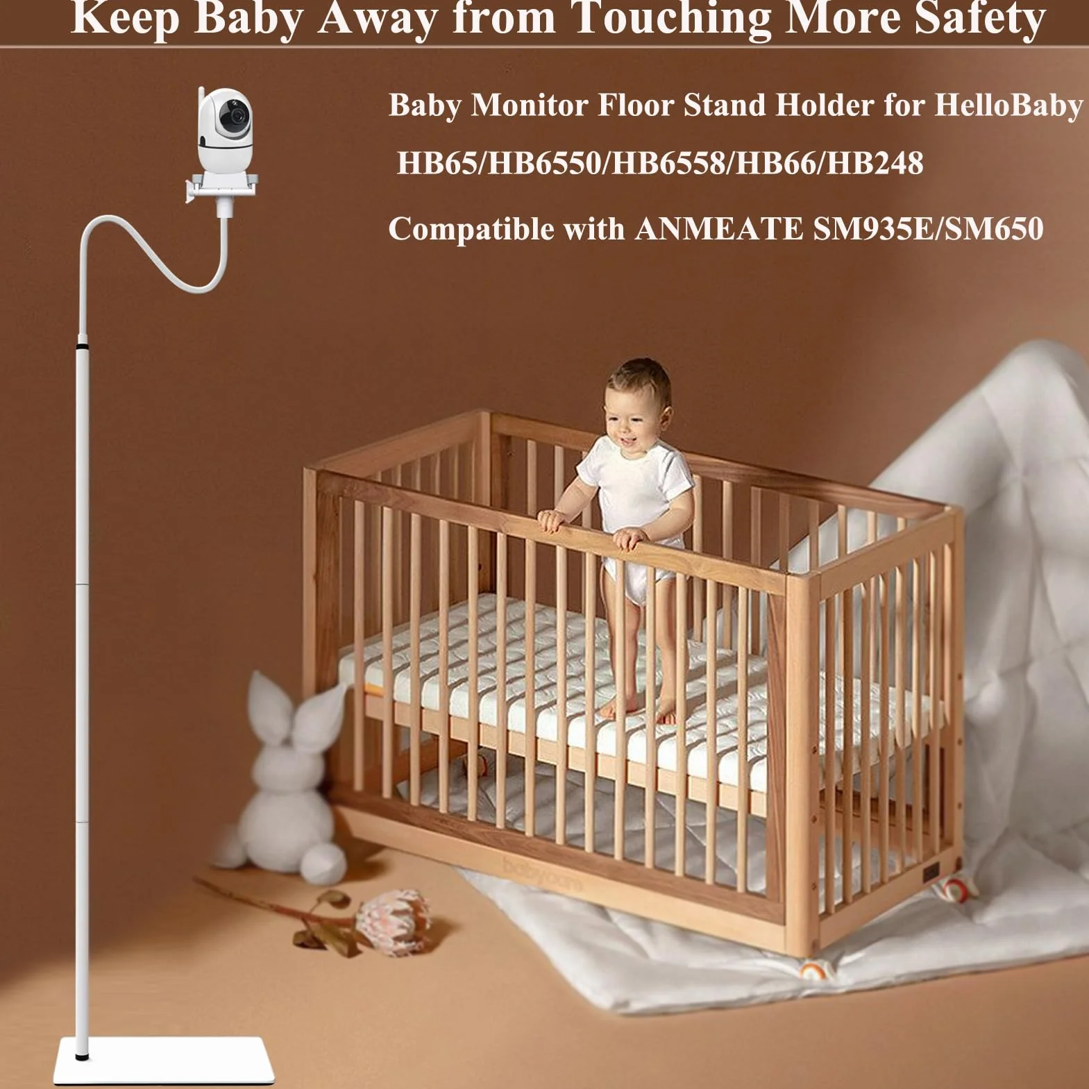 Uchwyt do niani podłogowej Baby Kamera Zgodny z Philips Avent/eufy/GHB/BOIFUN/Hellobaby/NWOUIIAY/TakTark i zgodny z większością kamer do niani elektronicznych
