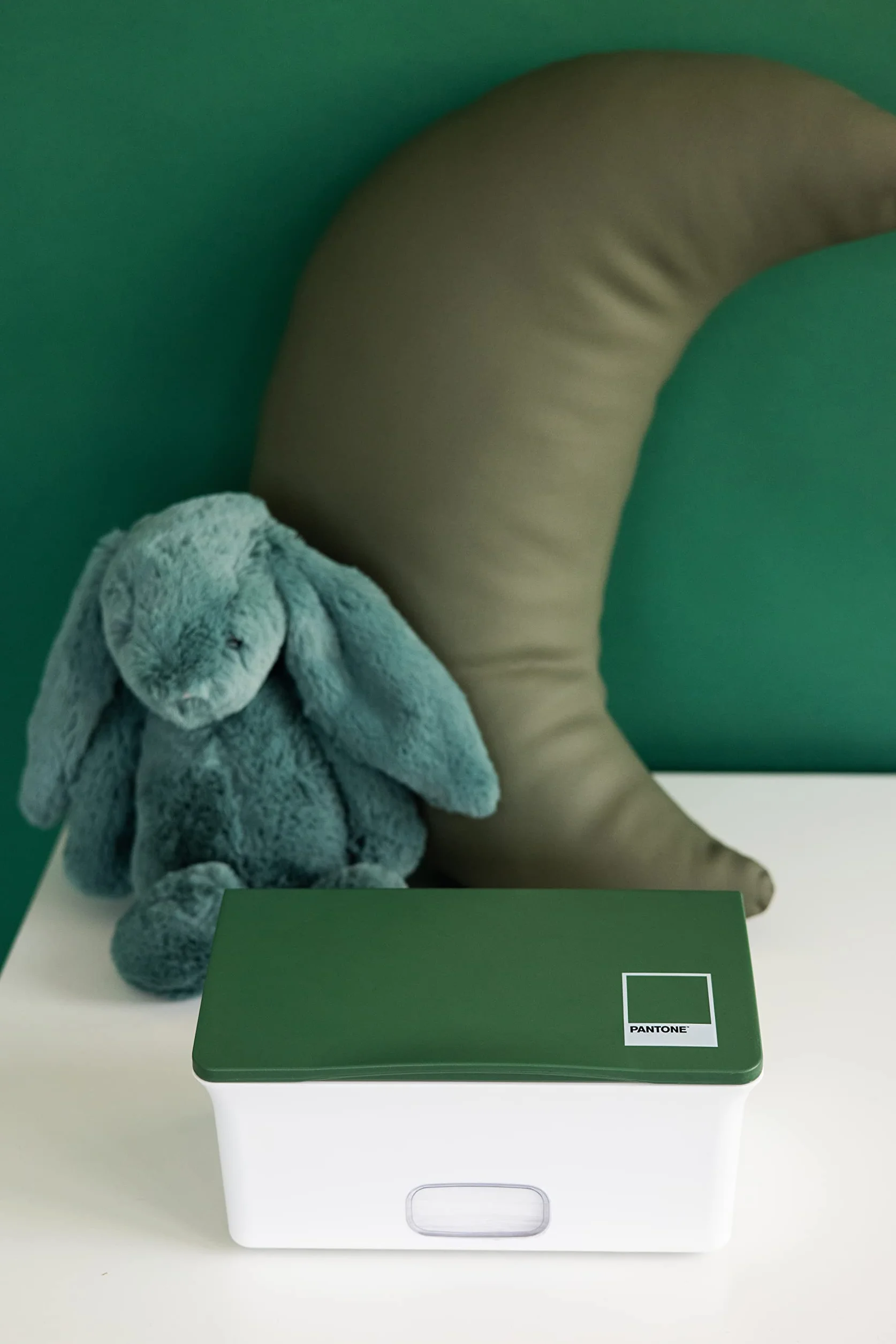 Ubbi Dostawca dla niemowląt Wipes Case, Baby Wipes Holder z obciążonym talerzem, trzyma się świeże i antypoślizgowe gumowe stopy, zielony Pantone