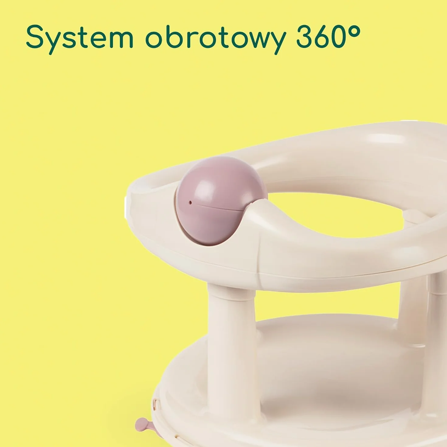 Obrotowe Siedzisko do Kąpieli Bebeconfort, Siedzisko do Kąpieli, Ergonomiczne, 6-12 miesięcy, 0-10 kg, Beige