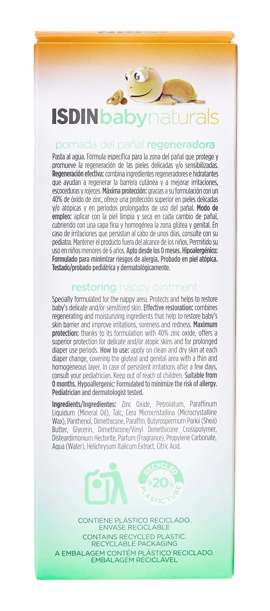 NutraISDIN Baby Naturals Pomada na pieluchy regenerująca, chroni i regeneruje wrażliwą skórę, z 40% cynkiem, 100 ml