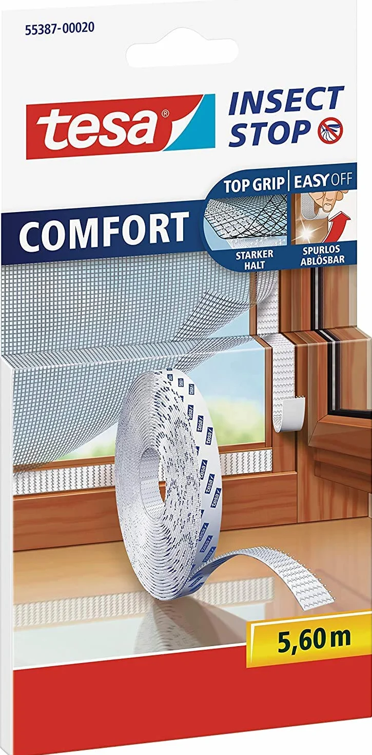TESA Comfort Refill Roll moskitiera na rzep, rolka zapasowa, blanco (2 x 5,6 m (standard))