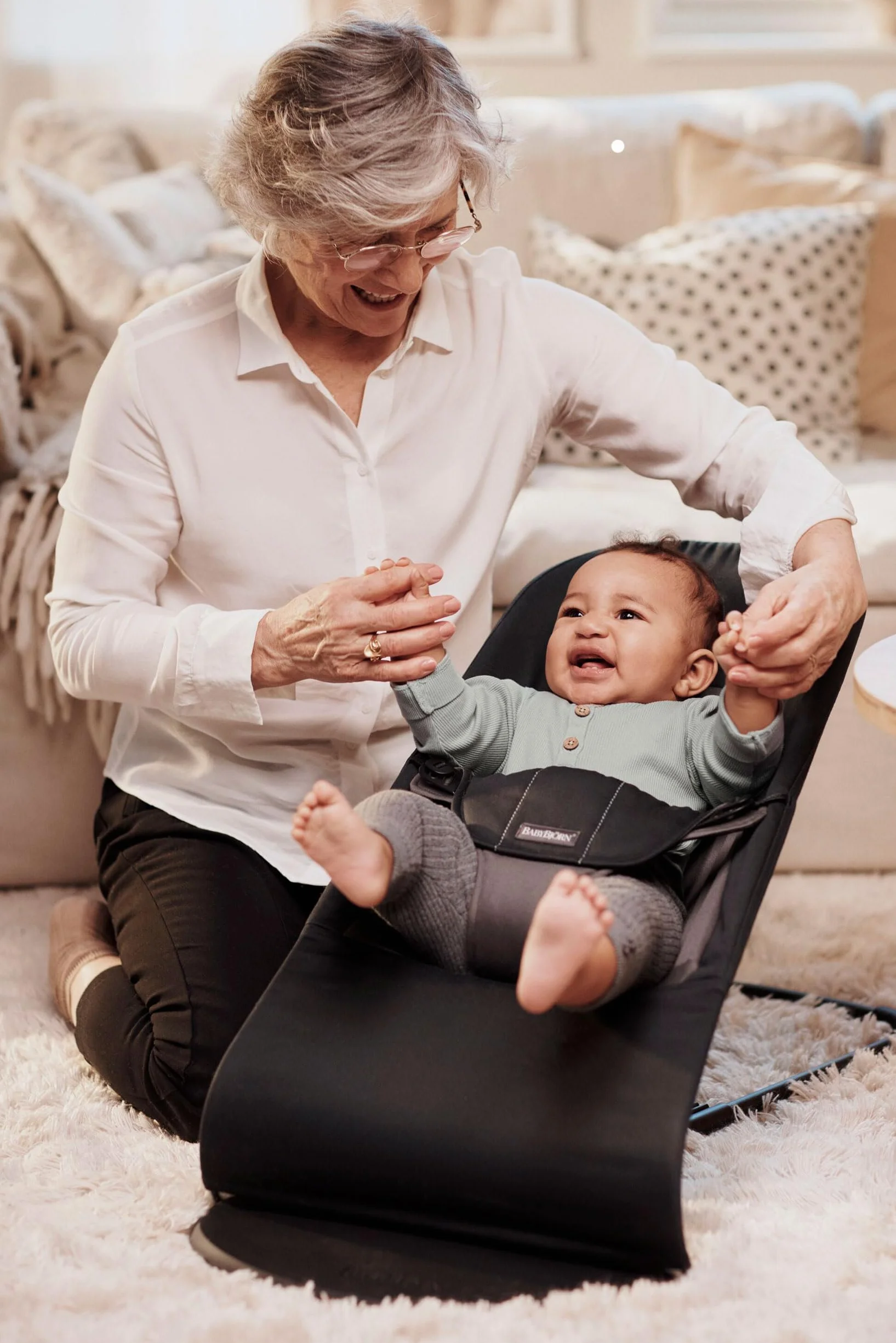 BabyBjörn Huśtawka dziecięca Balance Soft,tkana, czarny/ciemnoszary