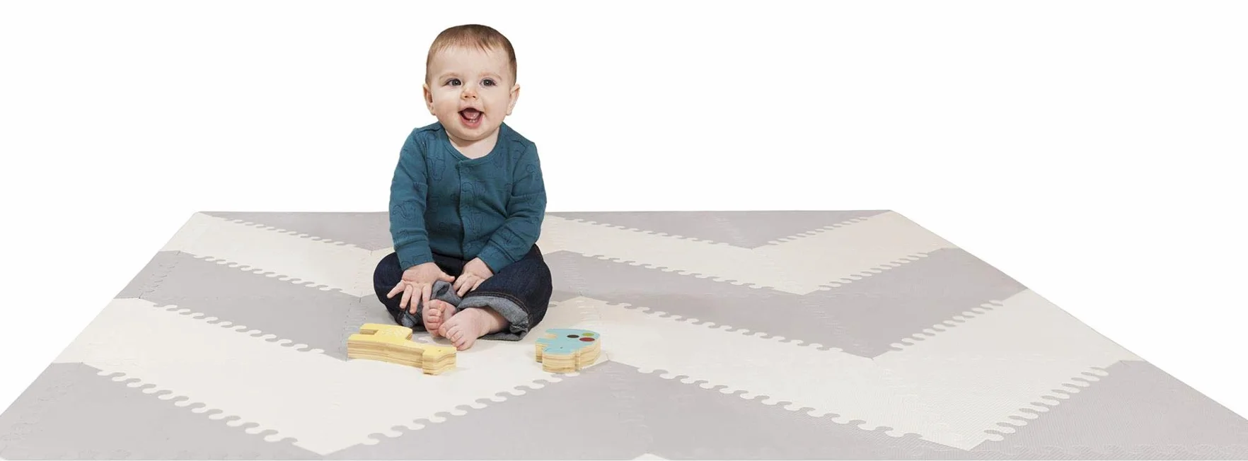 Skip Hop Playspot Geo Foam Floor Tiles, Grey/Cream