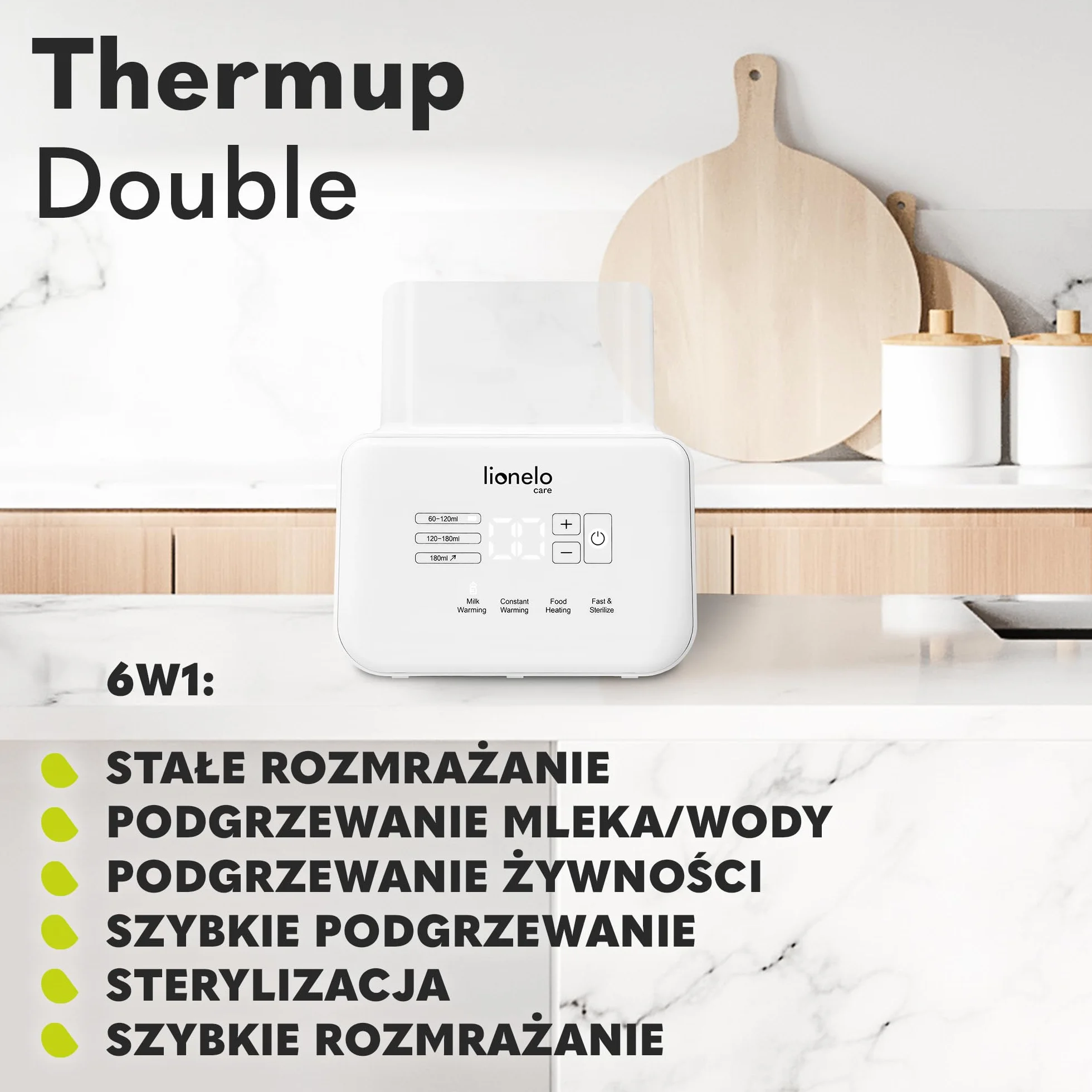 Lionelo C-THERMUP DOUBLE WHITE Podgrzewacz, Biały, ‎13,5 x 20,5 x 22,5 cm; 750 g