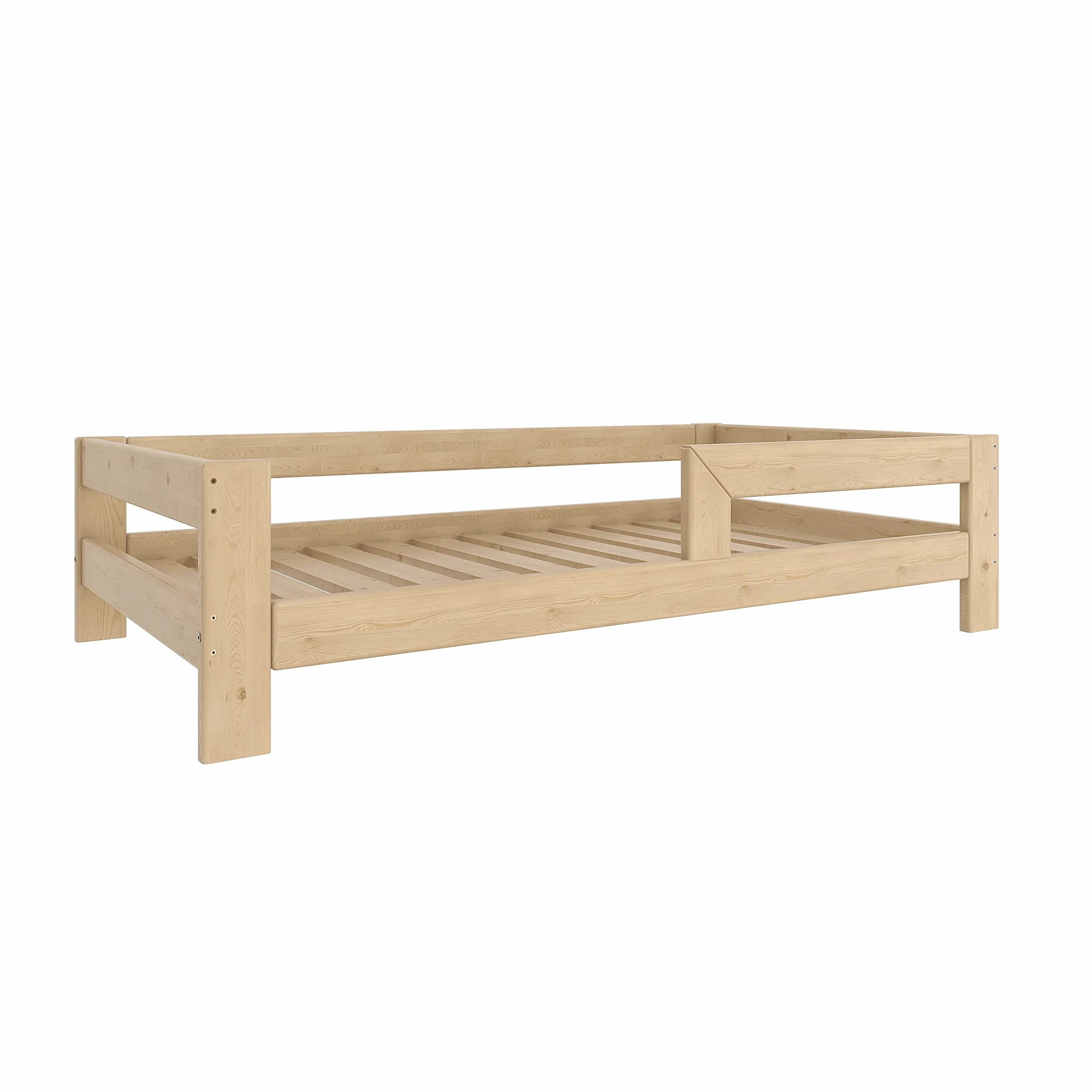 Need Sleep łóżko dziecięce 90x200 z barierkami z drewna świerkowego