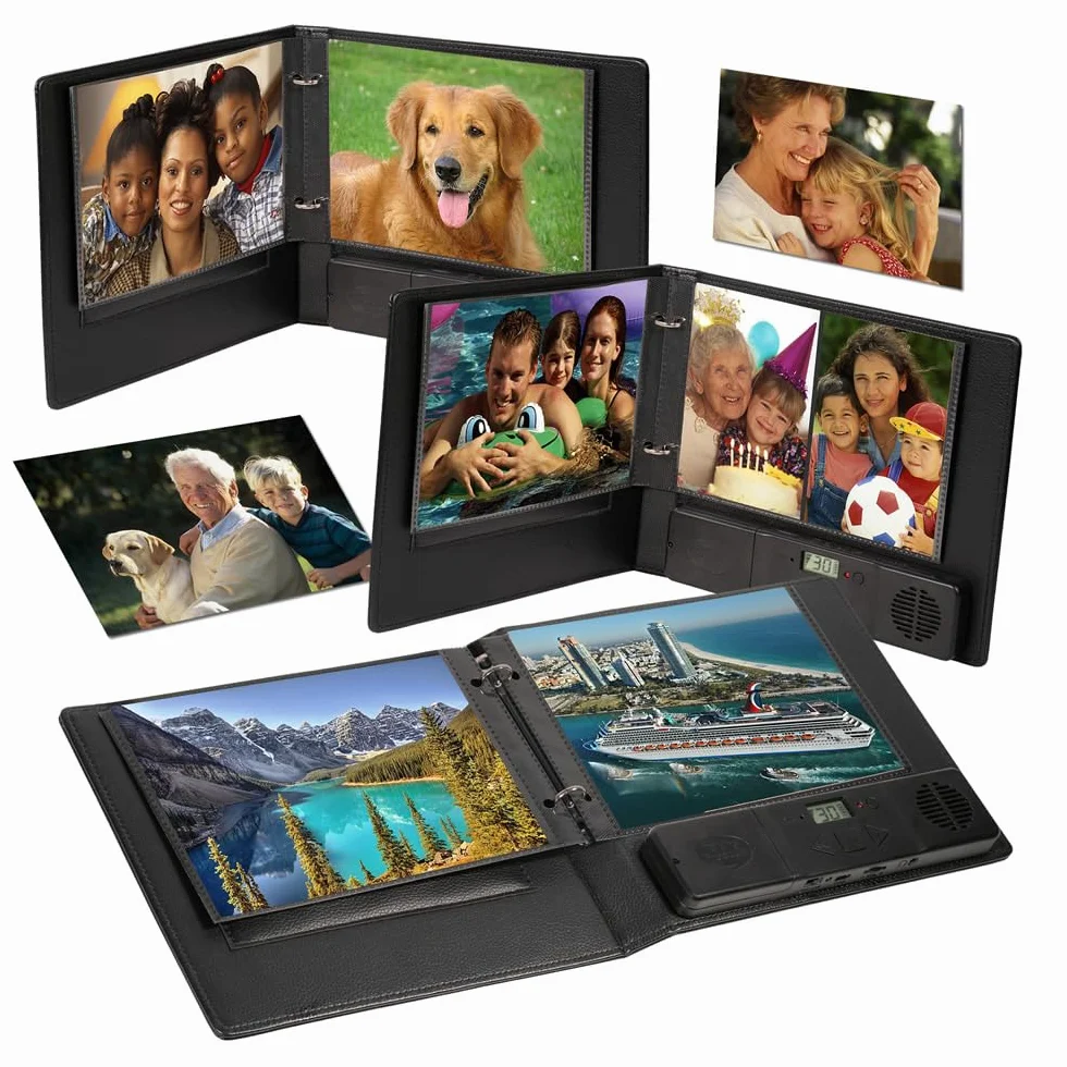 Talking Products, Album fotograficzny Deluxe z możliwością nagrywania plików MP3 i głosu. Czas nagrywania 2 godziny. Strony 30 x 7 x 5 cali. Stwórz swój własny spersonalizowany album z wycinkami, księ