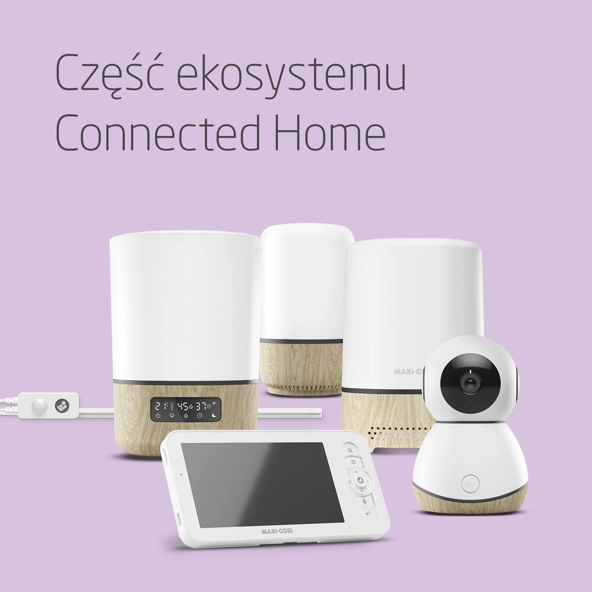 Maxi-Cosi Kamerka See, Elektroniczna niania z kamerą (1080p HD) i dźwiękiem, niania elektroniczna Wi-Fi, Transmisja na żywo, element Maxi-Cosi Connected Home - Kompatybilny z Alexą i Google Assistant
