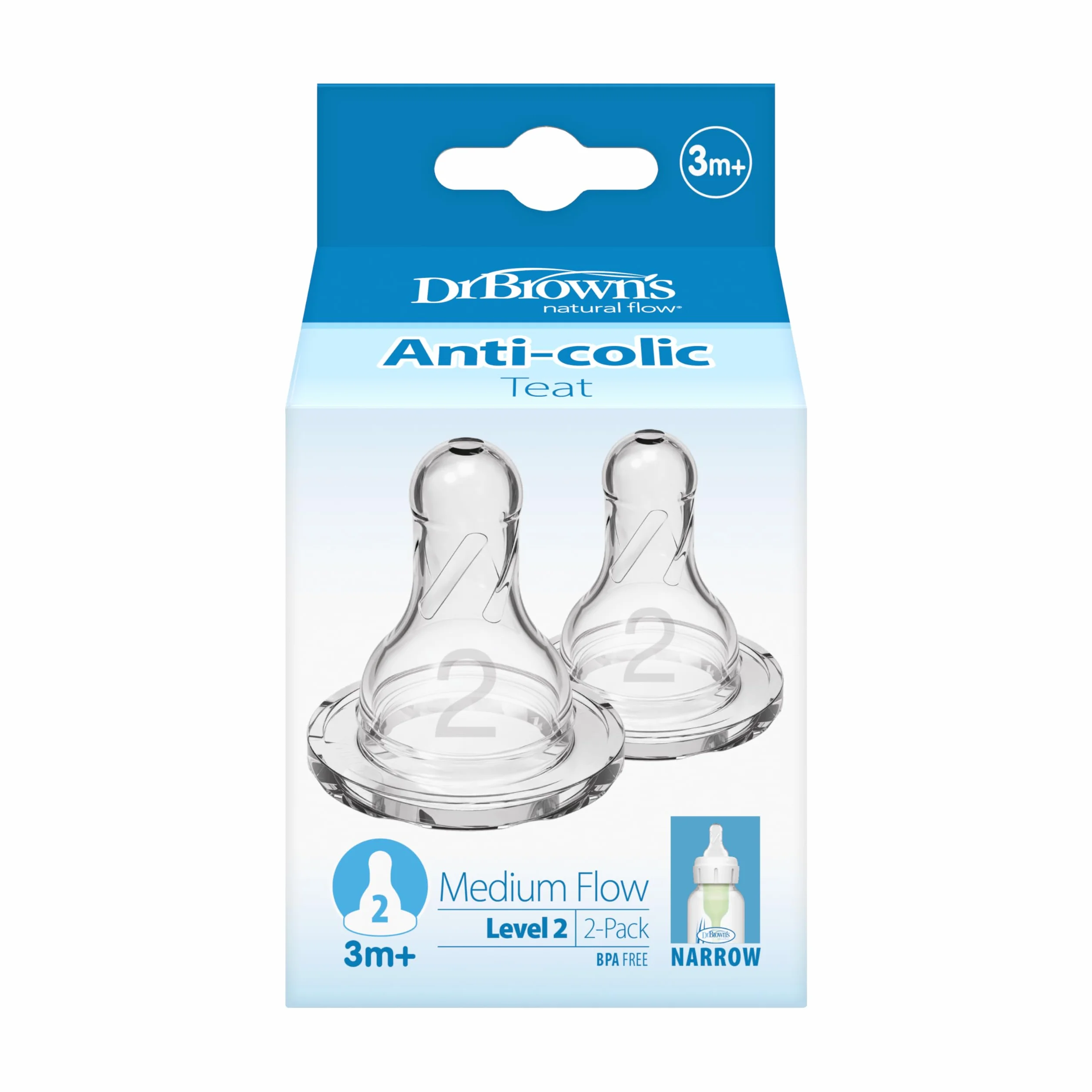 Dr.Browns Options — Narrow Mouth Teat +3 miesiące