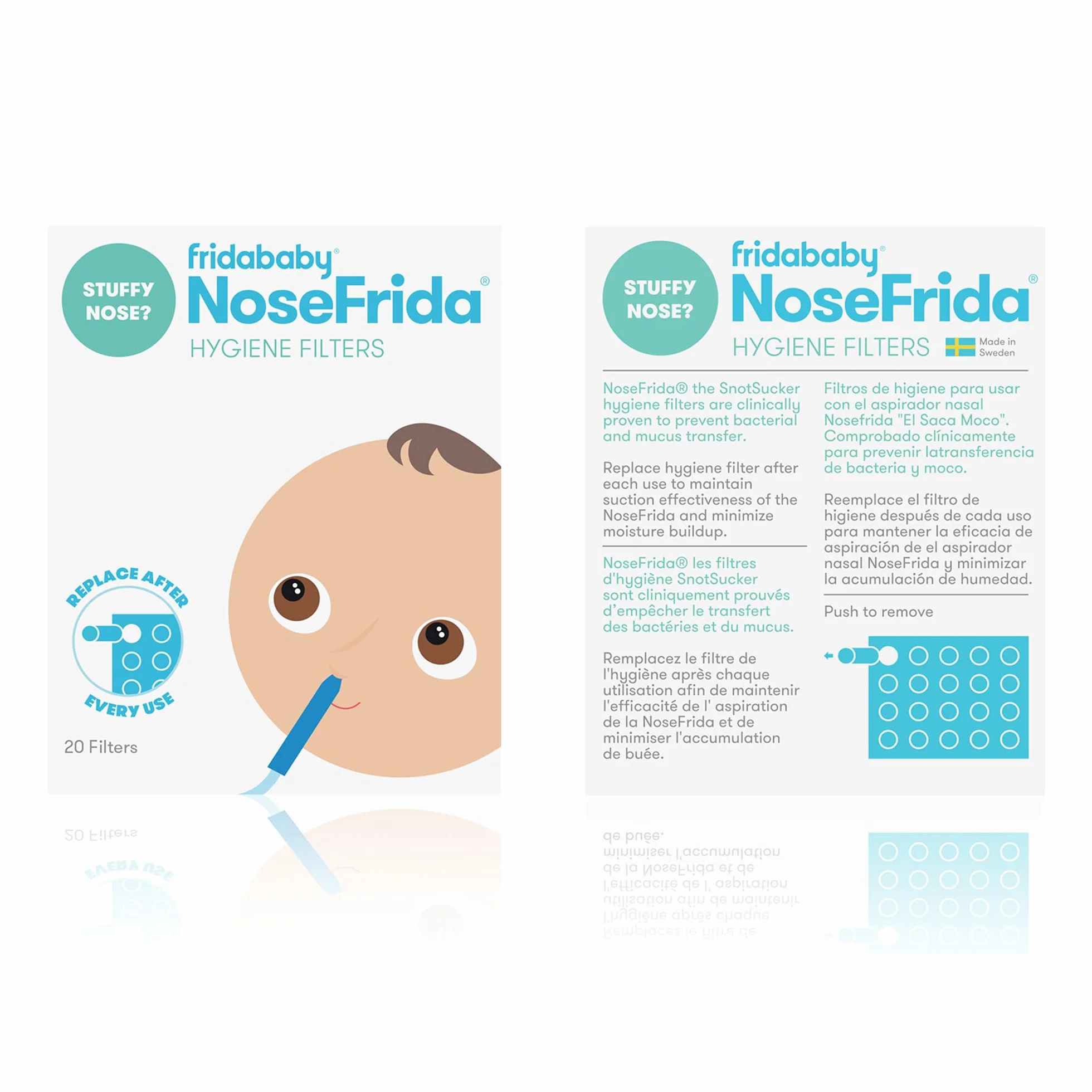 Frida Baby NoseFrida wkłady filtrujące | filtry higieniczne do nosaFrida The Snotsucker, aspirator do nosa dla niemowląt, 20 sztuk