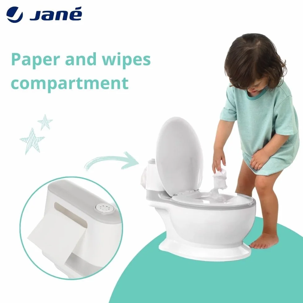 Jané First Potty, nauka nocnika, z dźwiękiem, łatwa do czyszczenia, antypoślizgowa, odporna na zachlapanie, zdejmowana miska
