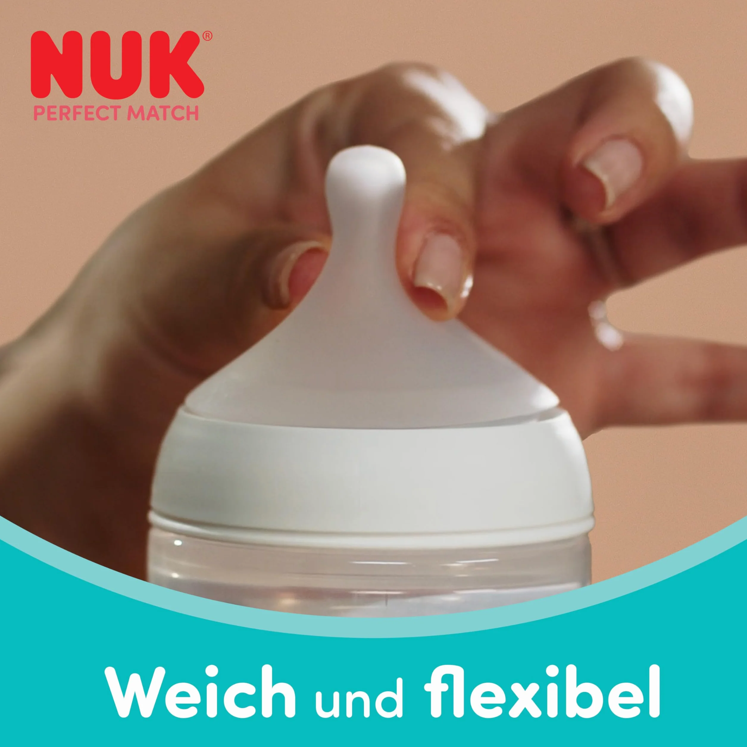NUK Perfect Match Butelka dla niemowląt | 0+ miesięcy | 150 ml | Butelka przeciwkolkowa | PP | Wskaźnik kontroli temperatury | Małpka | 1 sztuka