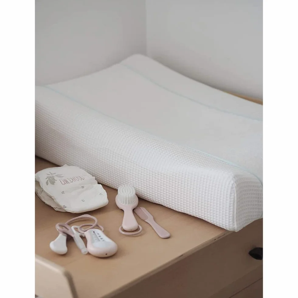 BÉABA, Pokrowiec na materac do przewijania Sofalange, 100% bawełna plaster miodu, miękka gąbka, chłonne prześcieradło, optymalny komfort, tkaniny z certyfikatem Oekotex, biały