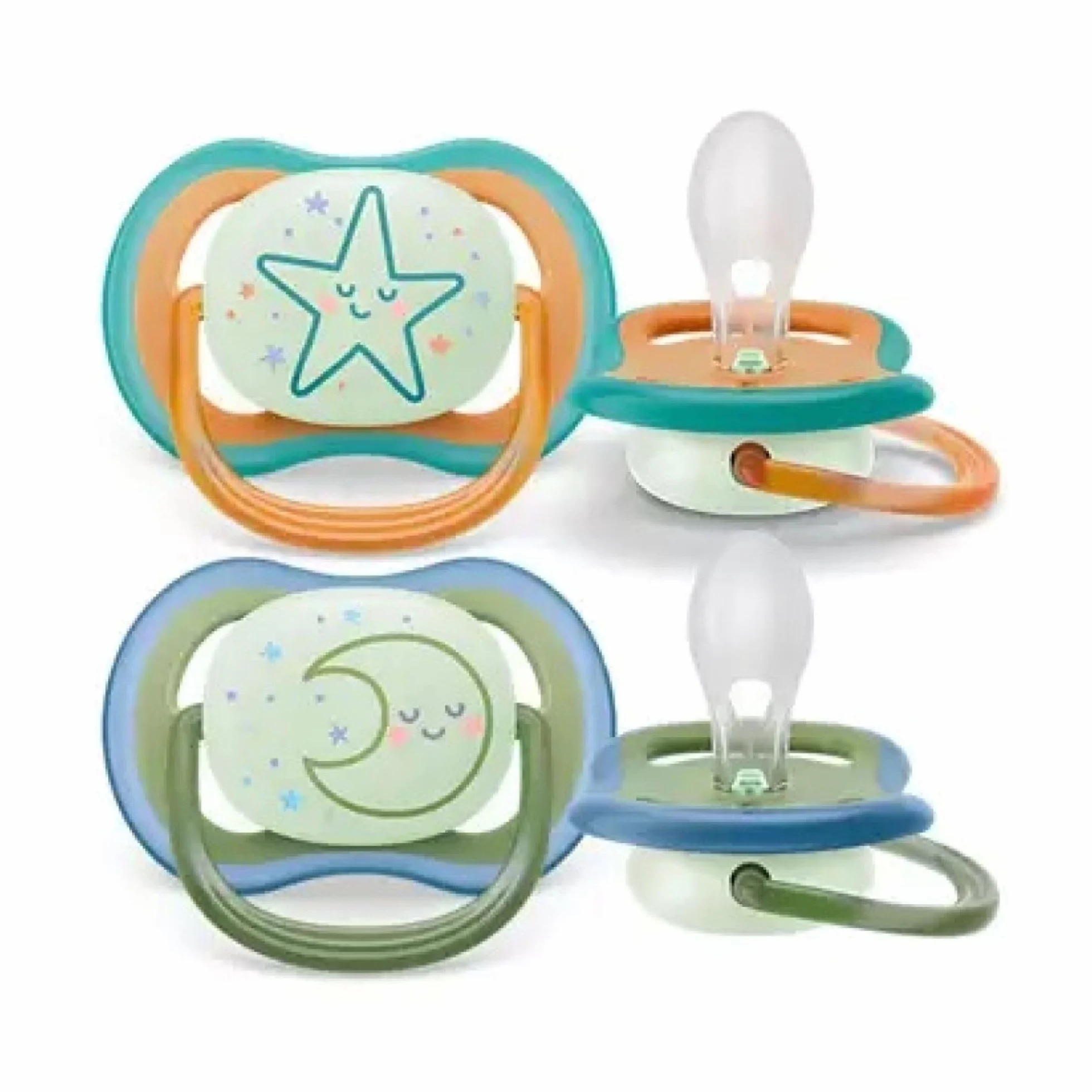 Philips Avent smoczek Ultra Air Nighttime 2 sztuki bez BPA świecący w ciemności dla dzieci od 18 miesięcy SCF376/23