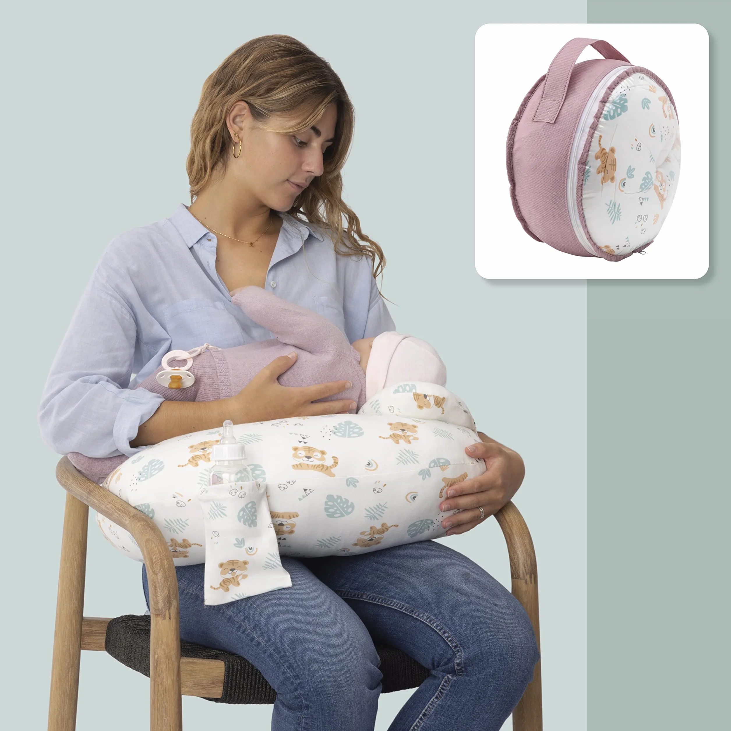 Poduszka do karmienia - Poduszka do karmienia piersią dla niemowląt - Ergonomiczna i regulowana poduszka do karmienia piersią - Dodatkowa poduszka przeciw refluksowi do uniesionej głowy