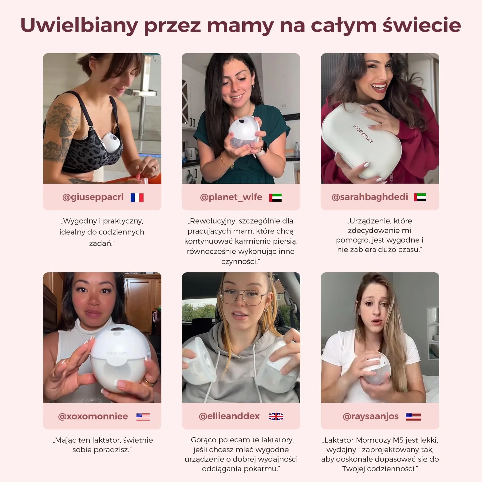 Momcozy M5 Smart Elektryczna Laktacja Bezprzewodowa, Sterowana Aplikacją, 3 Tryby 9 Poziomów SSania, 24 mm Końcówka (Szary, 2 szt.)