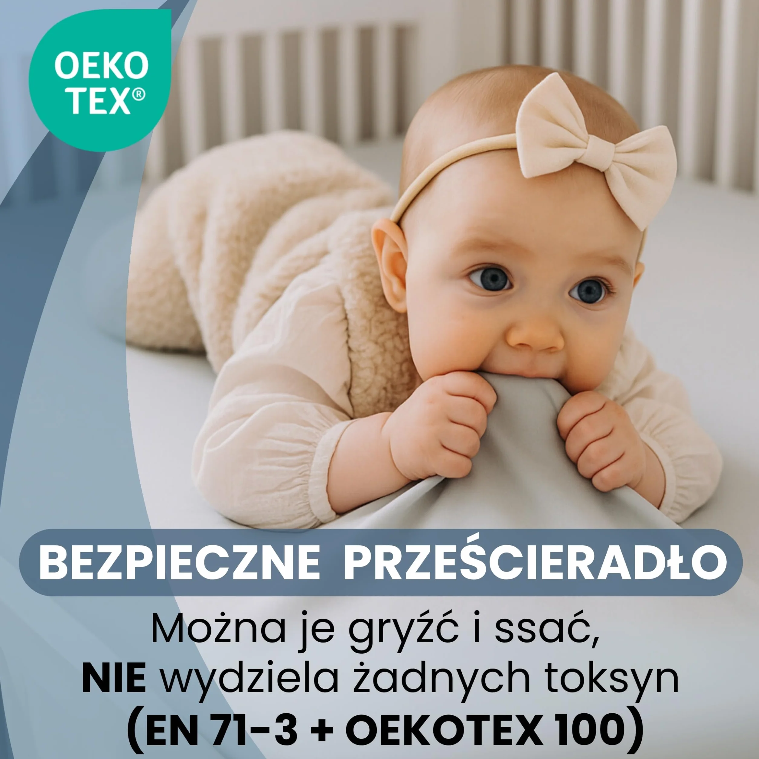 BISOO 80x160 cm - 2w1 Prześcieradło z Gumką + Ochraniacz na Materac - Wodoodporne Prześcieradeło z Gumką - Wykonane w 100% z Bawełny Certyfikowanej Oeko-Tex Standard 100 (Szary)