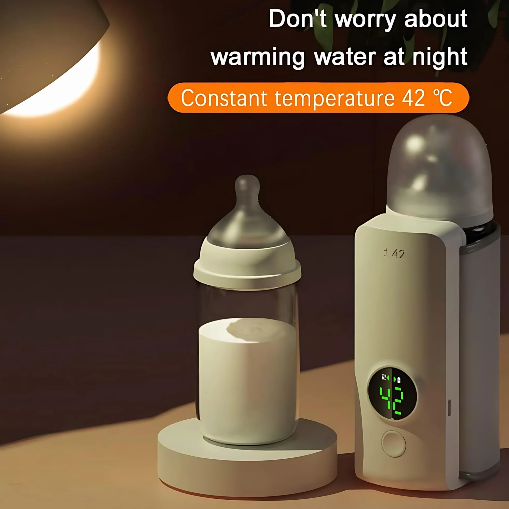 Przenośny Podgrzewacz do Butelek na Mleko, Elektryczny Podgrzewacz do Butelek na Mleko Matki, Podróżny Podgrzewacz do Butelek 6000 MAh, Bezprzewodowy Przenośny Podgrzewacz do
