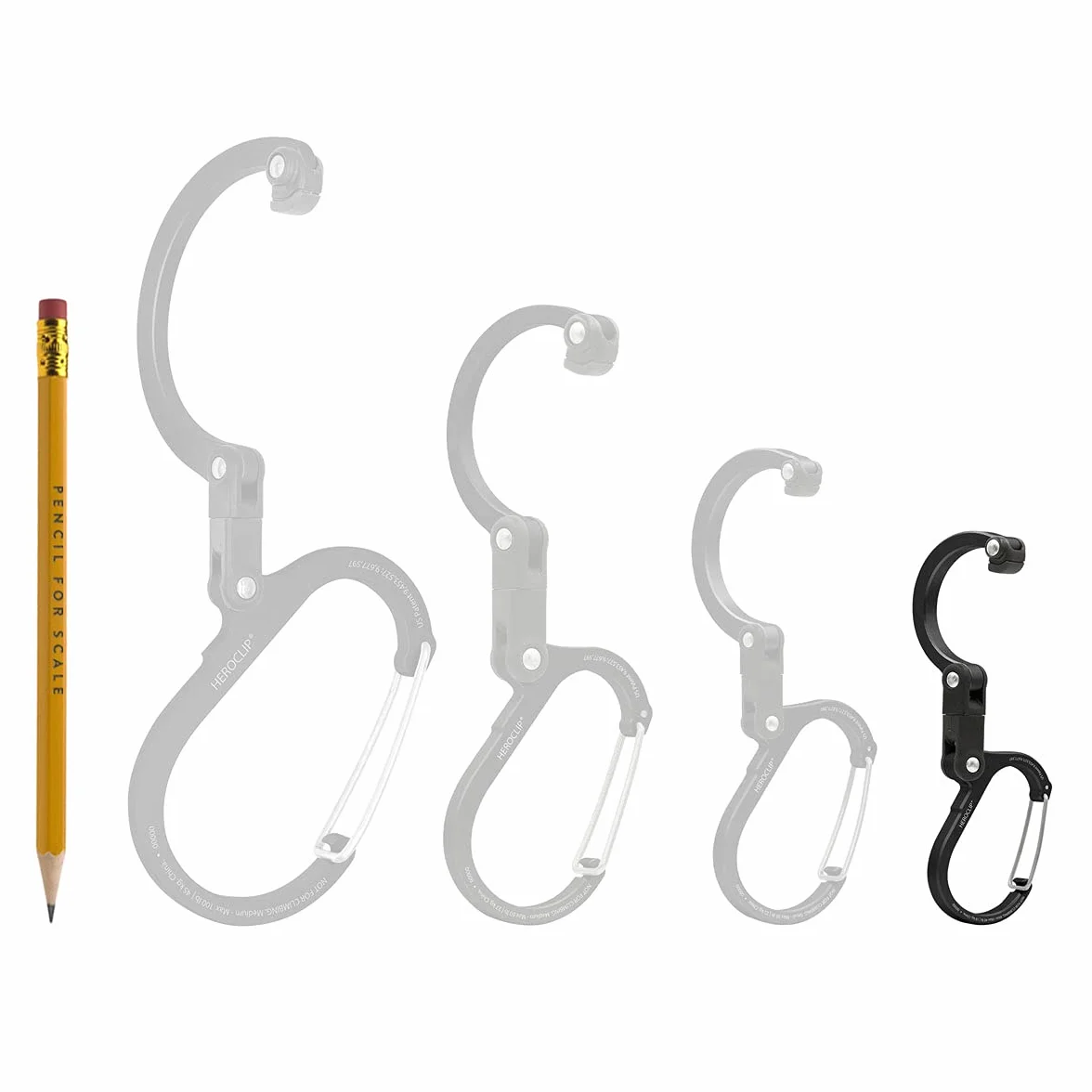 HEROCLIP Mini - Carabiner Clip And Hook, Bag, Purse, Backpack Hanger, Baby Pushchair Hook, Keyring Carabiner And Multifunction For Camping, Fishing, Hiking Or Travel, Hang Anything, Anywhere