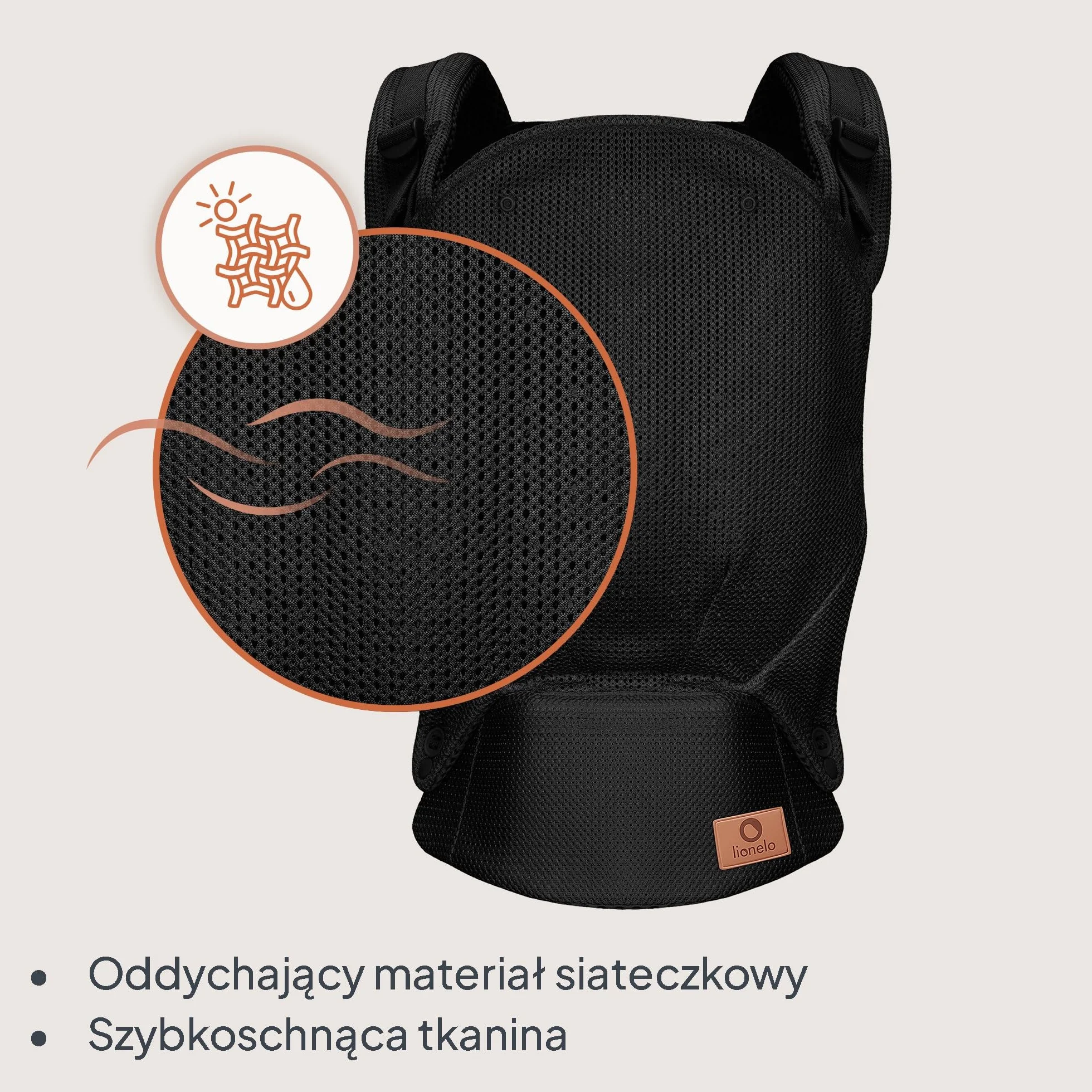 LIONELO Nosidło Ergonomiczne Dla Niemowląt Margareet Air od 4 miesiąca do 20 kg, 3 Pozycje, Oddychający Materiał, Odczepiany Kaptur, Podwójne Zabezpieczenie