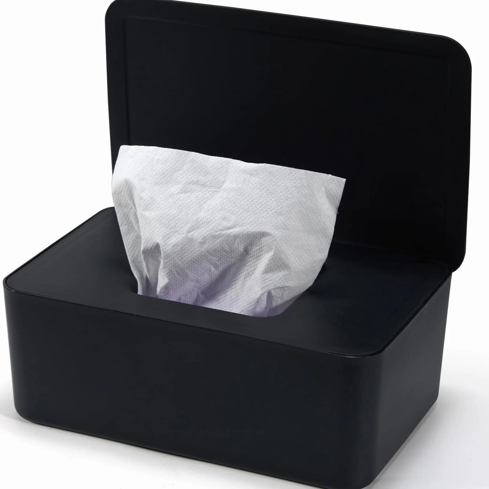 Pudełko na wilgotne chusteczki dla niemowląt, czarne pudełko do przechowywania wilgotnego papieru toaletowego, wilgotne pudełko na chusteczki z pokrywką, do domu i biura