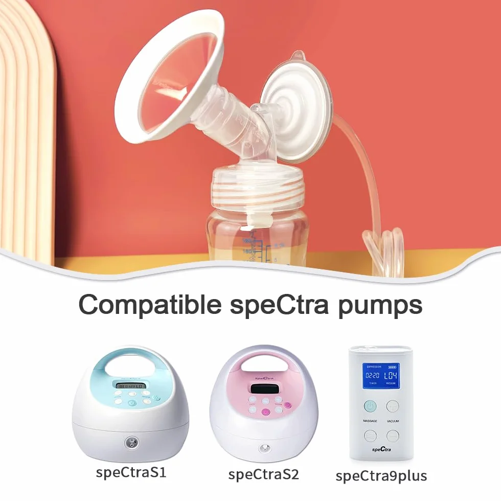 Pumpmom Kołnierze 24 mm kompatybilne z laktatorami Spectra S2 Spectra S1 9 Plus Synergy Gold, zamiennik osłony piersi do części pompy Spectra i kołnierza Spectra