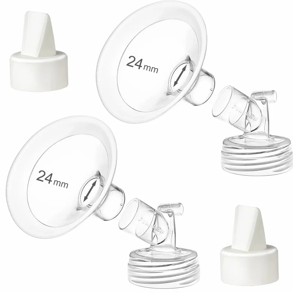 Pumpmom Kołnierze 24 mm kompatybilne z laktatorami Spectra S2 Spectra S1 9 Plus Synergy Gold, zamiennik osłony piersi do części pompy Spectra i kołnierza Spectra