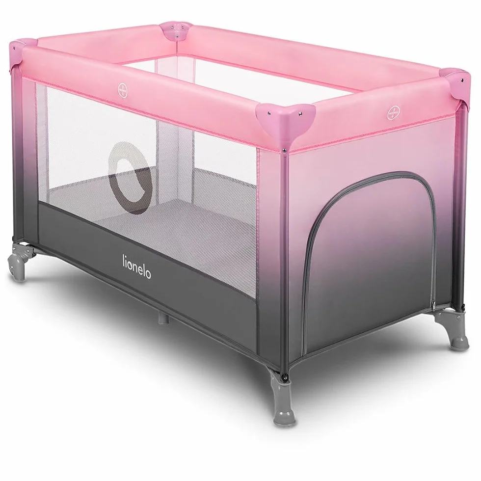 Lionelo Stefi 2 w 1 łóżeczko turystyczne, łóżko dziecięce z przewijakiem, przewiewne ścianki, system LockGuard, łóżeczko przenośne do 15 kg, składane, torba transportowa