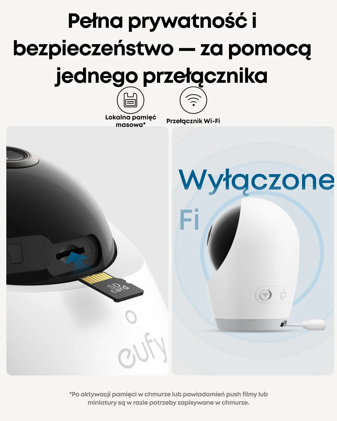 eufy Niania z kamerą, sterowanie przez aplikację i offline, 4K HD, ultraczysty tryb nocny, funkcja obrotu i nachylenia, mobilna kamera z wbudowaną baterią, ANR, inteligentne alerty, przełącznik Wi-Fi