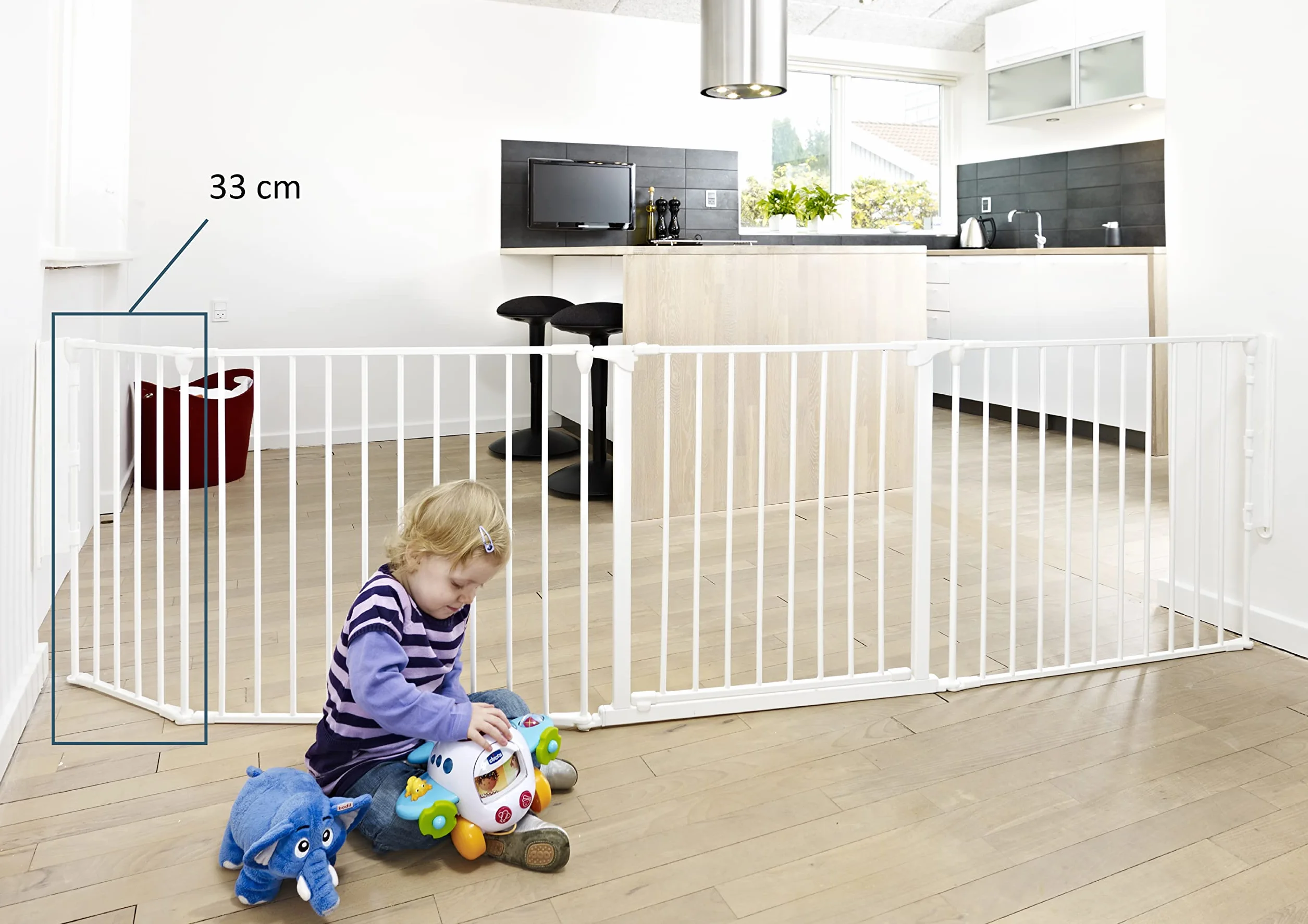 BabyDan Flex sekcja/przedłużenie, antracyt, 33 cm: do kratek ochronnych Flex M/L/XL/XXL oraz kojców Park-A-Kid i Square – wyprodukowano w Danii