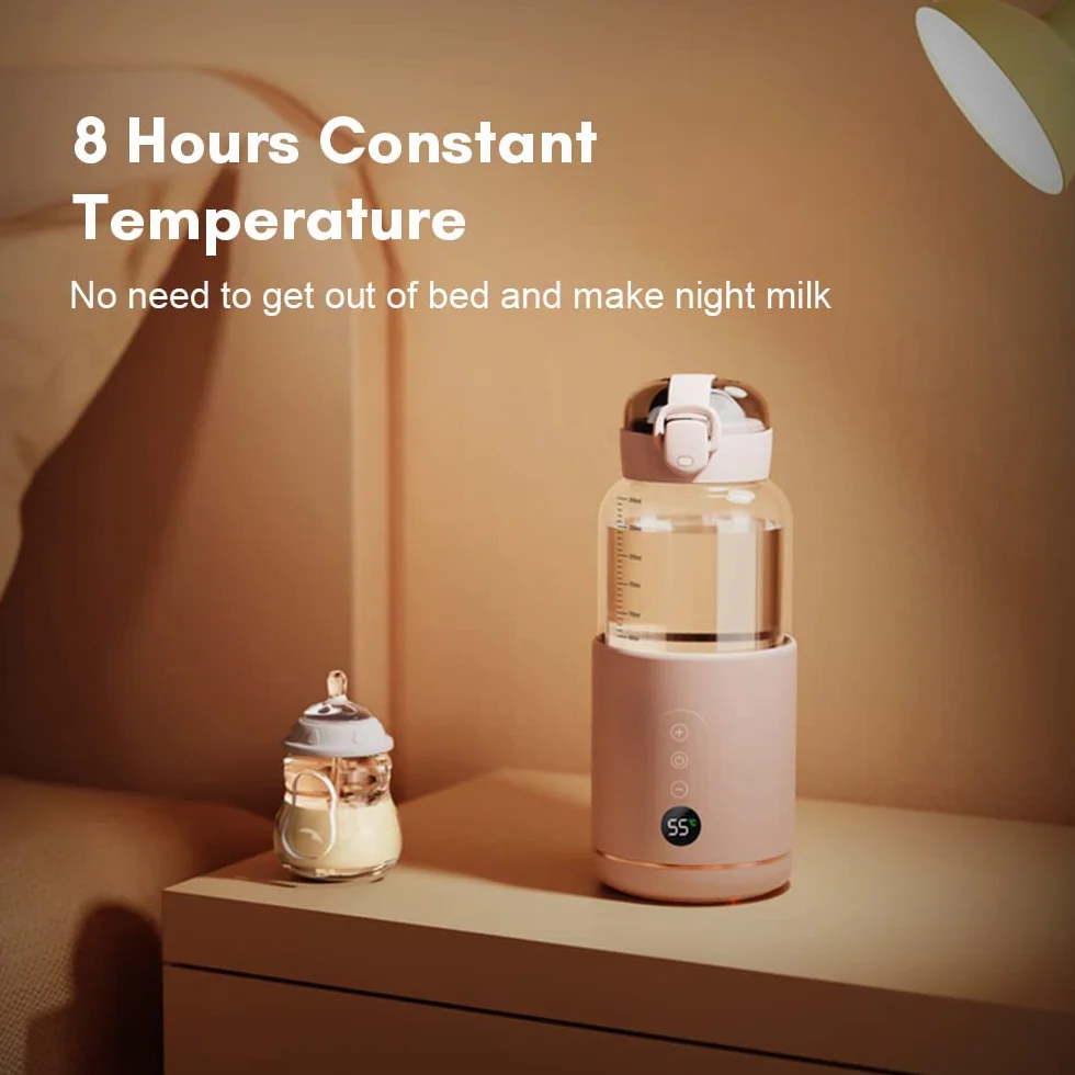 HUIOPpodgrzewacz wody przenośny, precyzyjna kontrola temperatury, 300 ML, bezprzewodowy akumulator