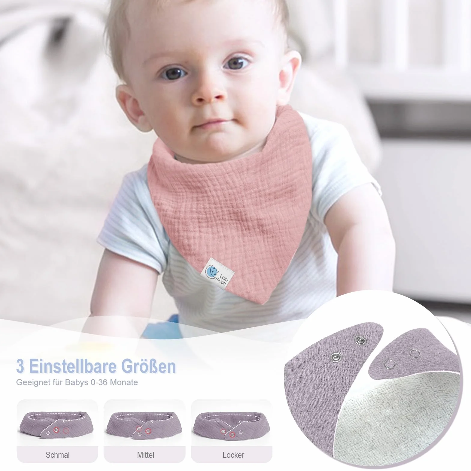 lulumoon śliniaczek dla niemowląt Uniseks - niemowlęta Lätzchen Baby (8 w zestawie)