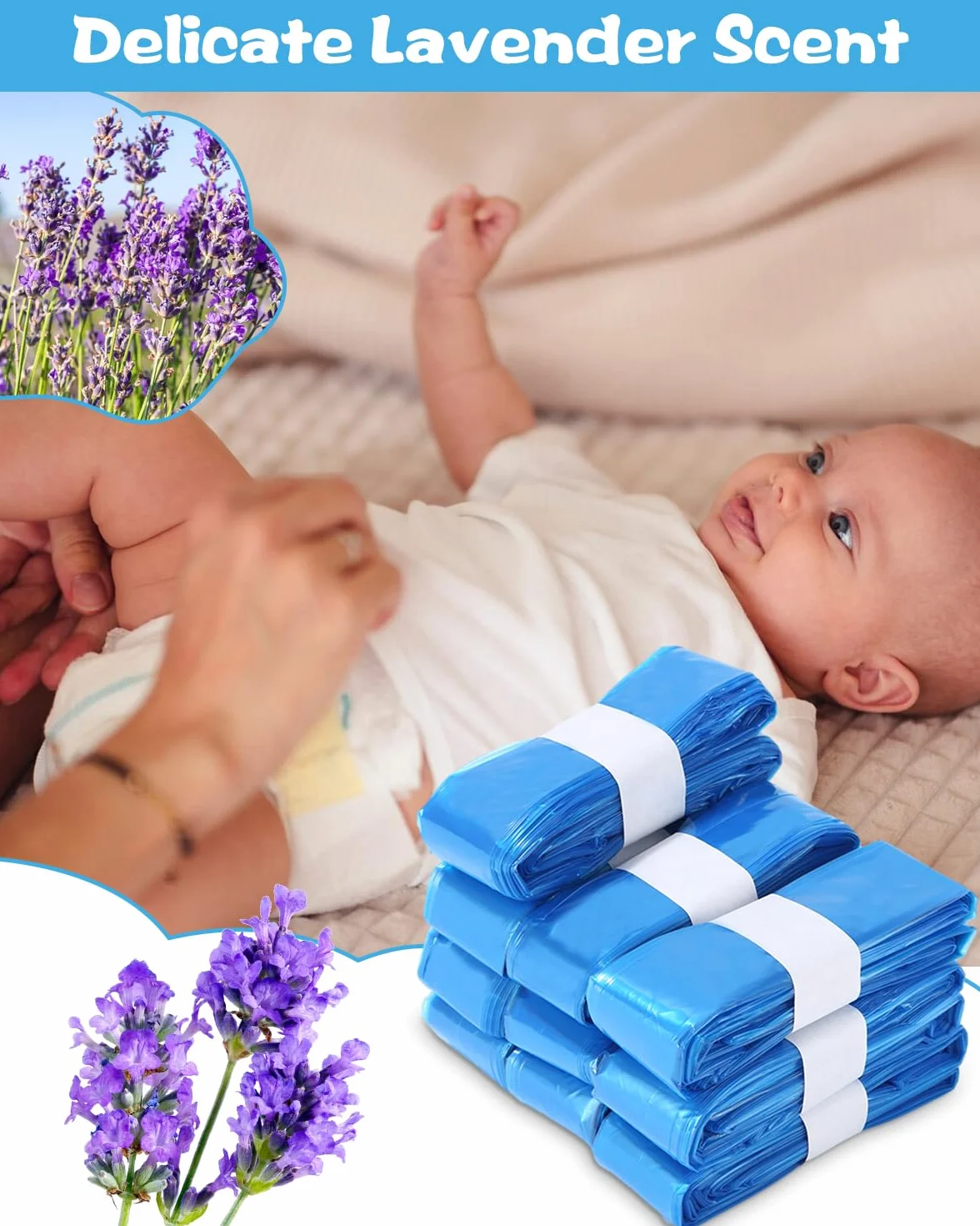 10 sztuk opakowań do uzupełniania folii uzupełniającej, 6,5 m, opakowania uzupełniające kompatybilne z AngelCare & Litter Locker II & Litter Locker Fashion & Tommee Tippe folie uzupełniające