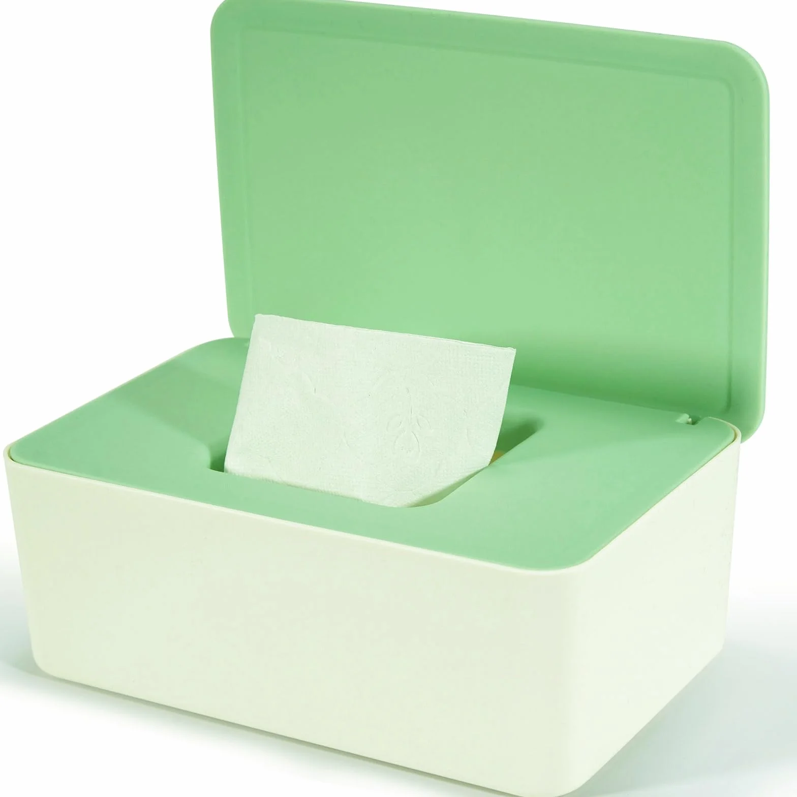 Pudełko na wilgotne chusteczki dla niemowląt, pudełko na wilgotny papier toaletowy, pudełko na wilgotne chusteczki zielone, pudełko do przechowywania chusteczek z pokrywką, do domu i biura