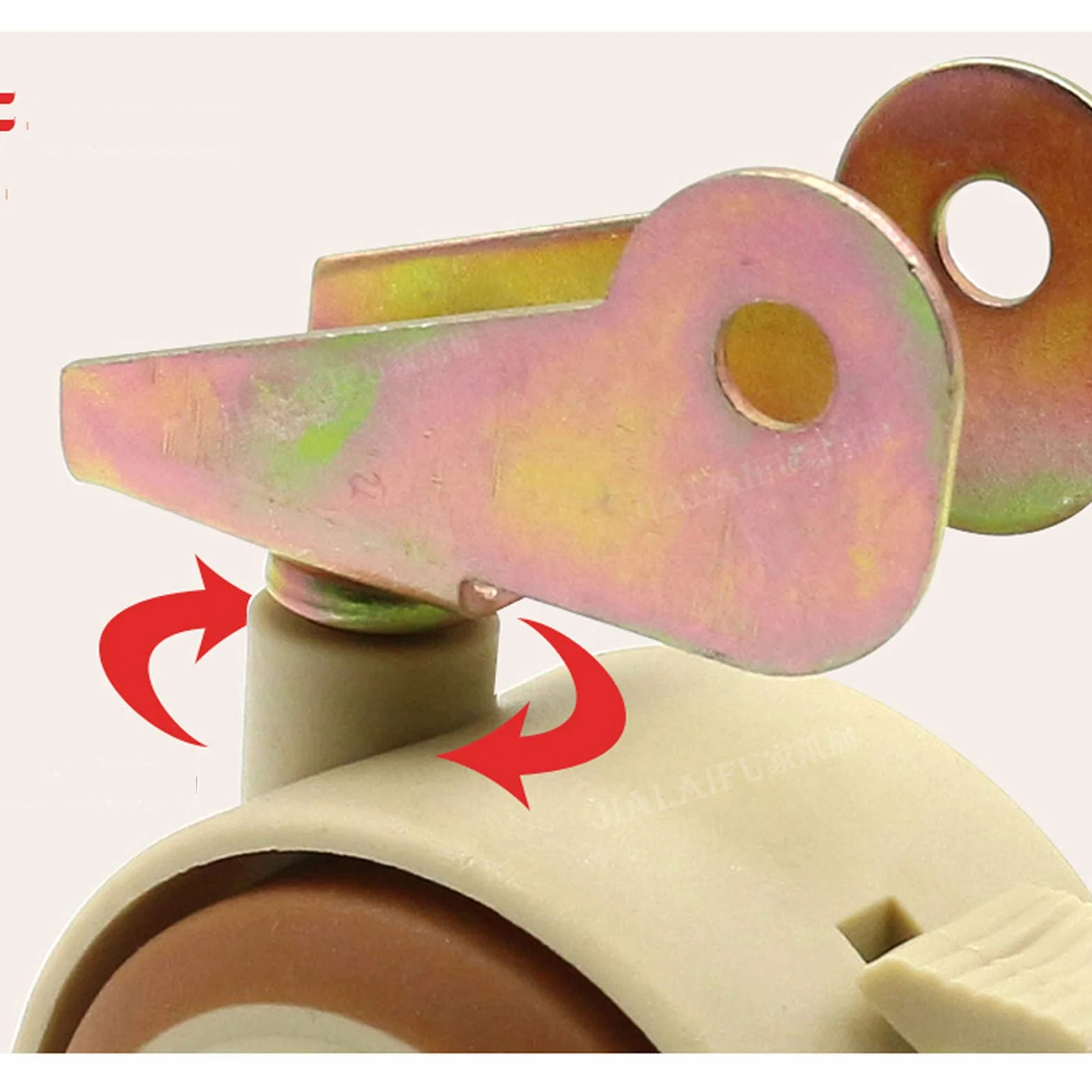 zestaw 4 kółek, Małe kółka samonastawne ze wspornikiem w kształcie litery P, ruchome plastikowe koła, kółka obrotowe 1,9 cala 47 mm, kółko do łóżeczka dziecięcego z hamulcami, obciążenie 30 kg, ze śru