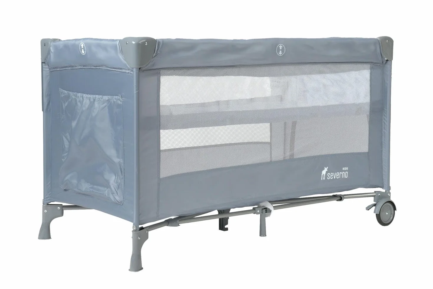 Łóżeczka dziecięce, łóżeczko podróżne, łóżeczko podróżne, kojec dla niemowląt i dzieci od urodzenia do 15 kg, kompaktowe, składane, rolki i torba transportowa, kolor szary, 120 x 60 cm
