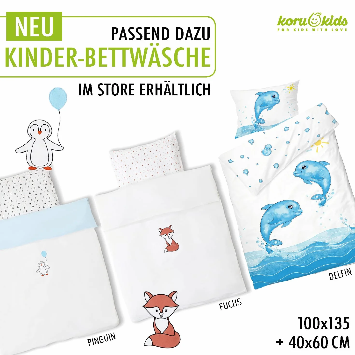 Koru Kids® Poduszka dziecięca 40 x 60 cm – 100% kanadyjski puch – poduszka dziecięca 40 x 60 – nadaje się do prania w 60 stopniach – Öko-Tex – poduszka dla dzieci – Made in Germany – wypełnienie 180 g