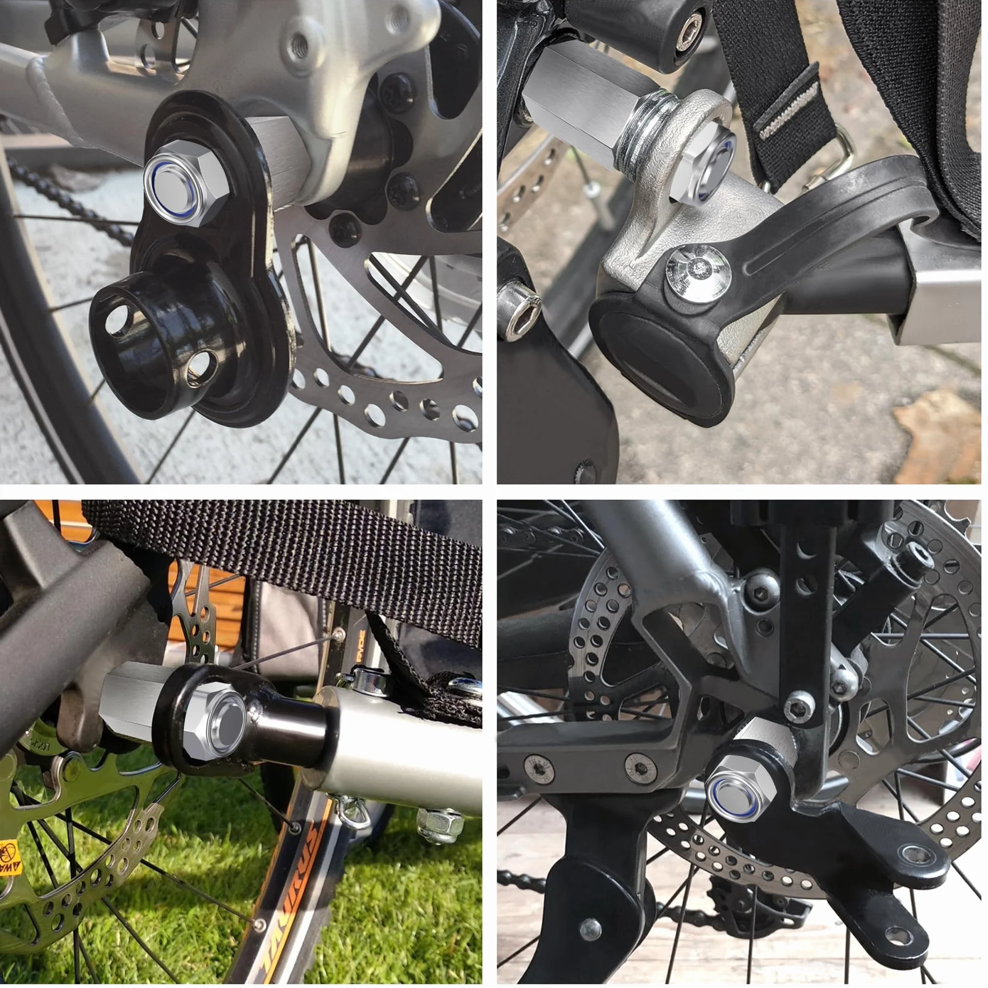 Adapter osi rowerowej, adapter sprzęgła do przyczepy, M12 x 1,0/3/8" x 26/M5/M10 x 1,0 (zestaw (M5 + M10 + 3/8" x 26))