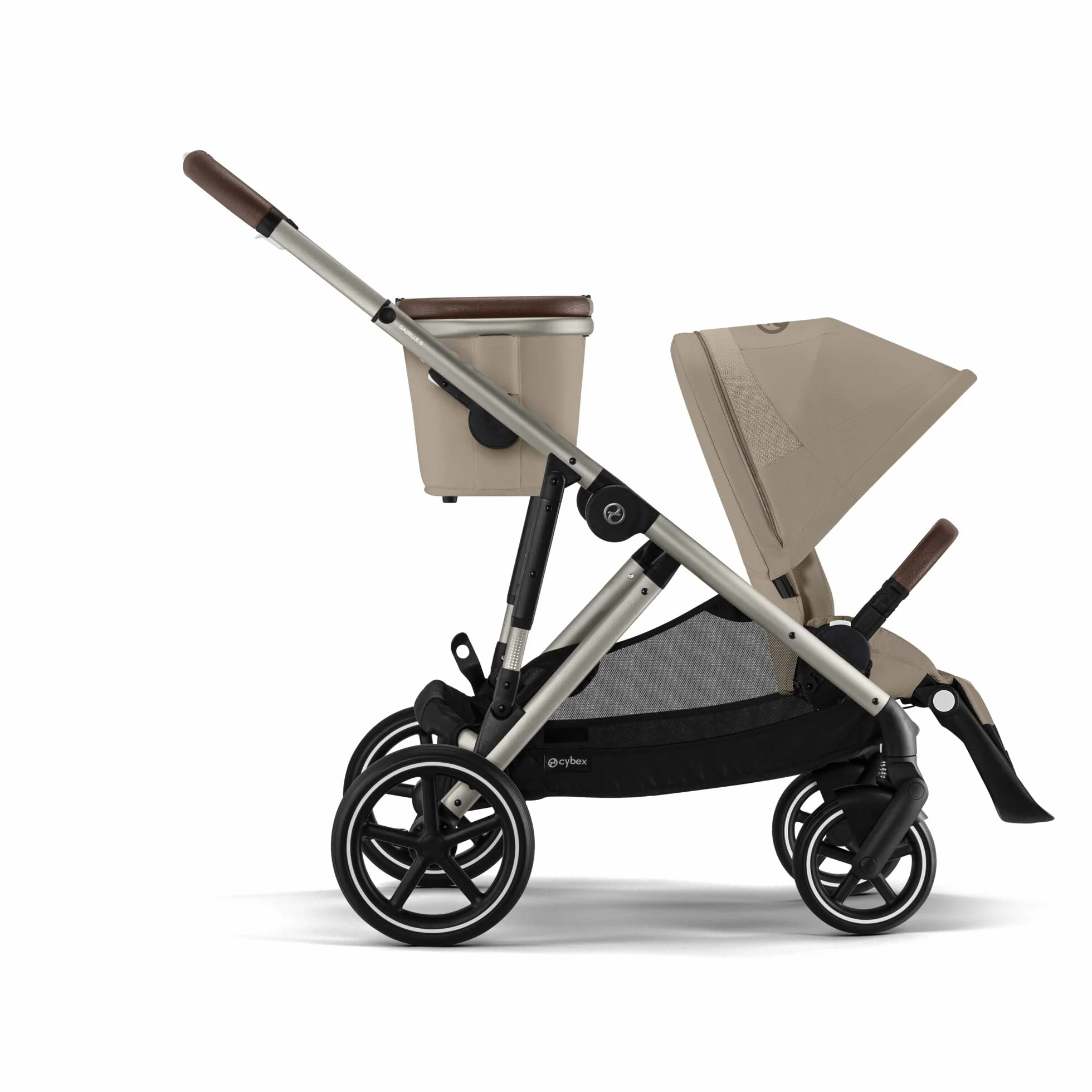 CYBEX Gold wózek dziecięcy GAZELLE S, Od urodzenia do ok. 4 lat, Max. 22 kg (tryb pojedynczy) / 2x 22 kg (tryb duo), System All-in-1 z 20+ konfiguracjami, Almond Beige