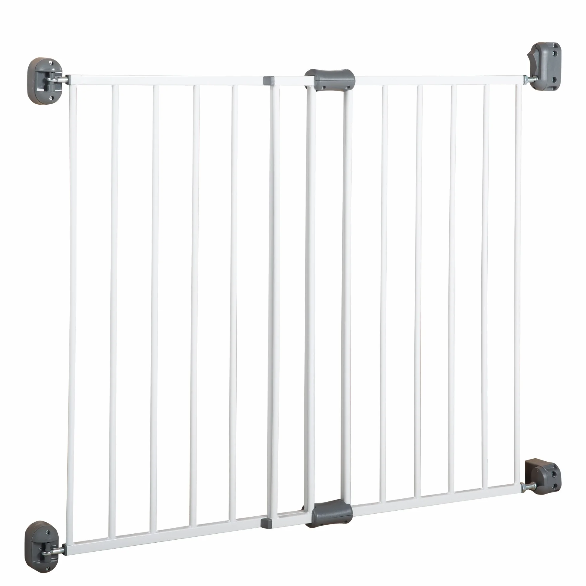 Roba kratka ochronna do drzwi "Easy Step", metalowa kratka ochronna, biała, zabezpieczenie przelotowe, regulowana szerokość 60-97 cm, kratka na drzwi i schody, dla dzieci i zwierząt domowych