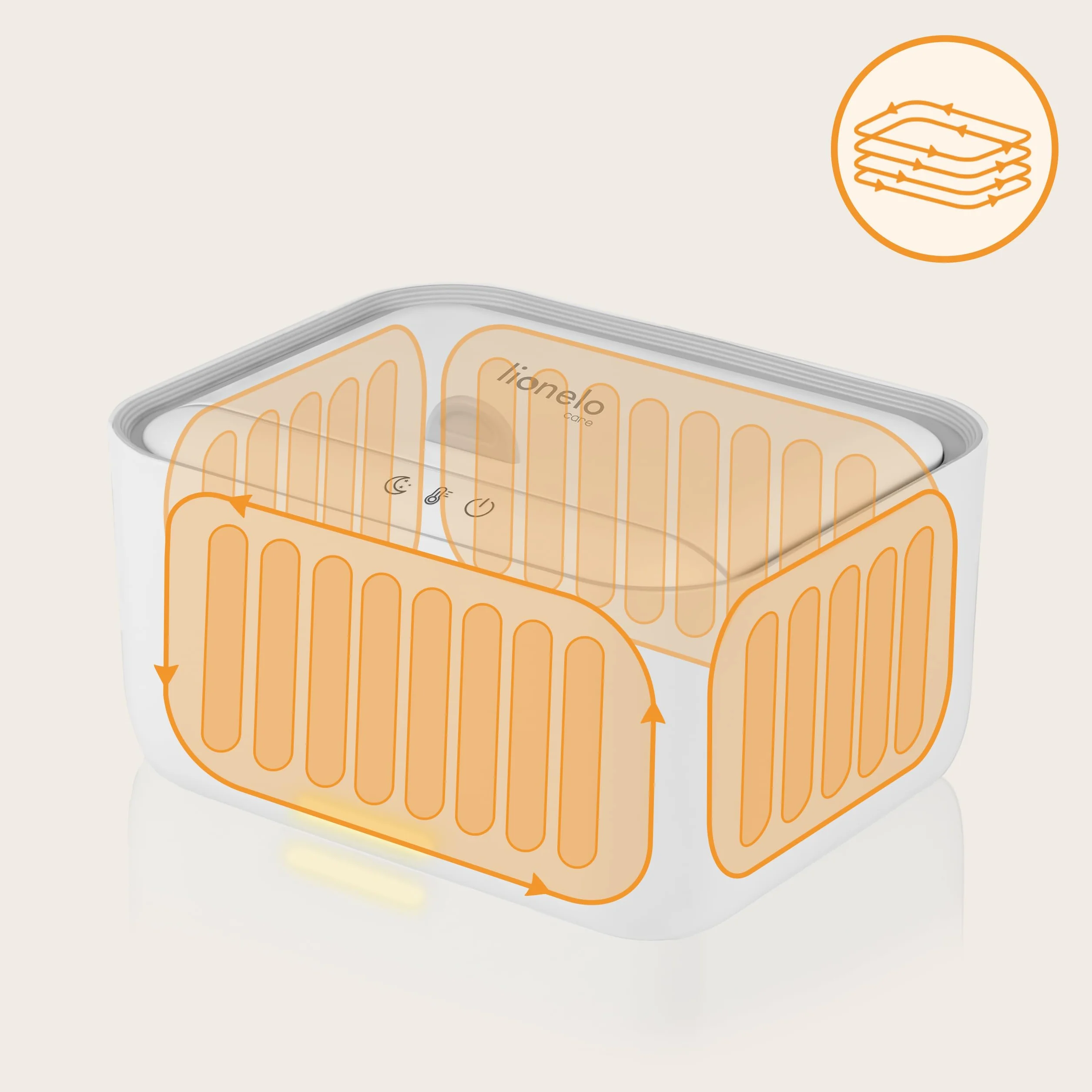 Lionelo BABYBLISS Podgrzewacz do Chusteczek i Małych Ręczników 20W dla Niemowląt, Wbudowana Lampka Nocna, 3 Poziomy Podgrzewania, Dotykowy Panel, Utrzymuje Wilgotność Chusteczek