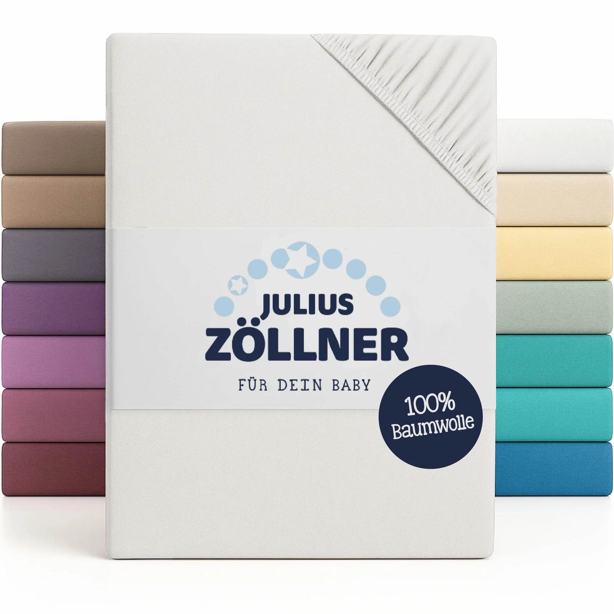 Julius Zöllner 8330013340 Prześcieradło z Gumką do Kołyski, Zielony, 90x40 cm
