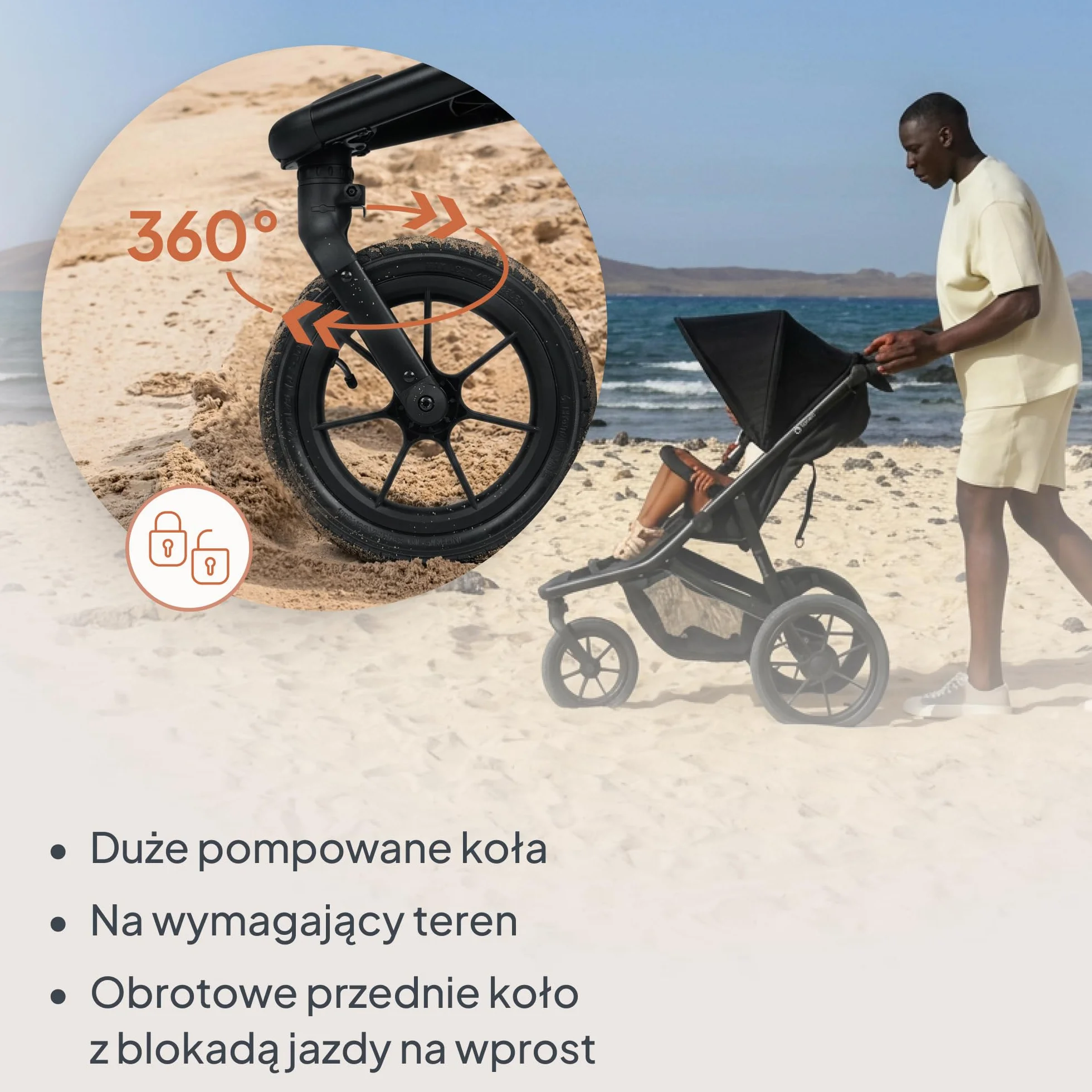 LIONELO AZURA Wózek Dziecięcy do Joggingu od 6 miesięcy do 22 kg Trójkołowy Wózek do Biegania Regulacja Oparcia do Pozycji Leżącej Duże Pompowane Koła Pełna Amortyzacja Budka XXL (Zielony)