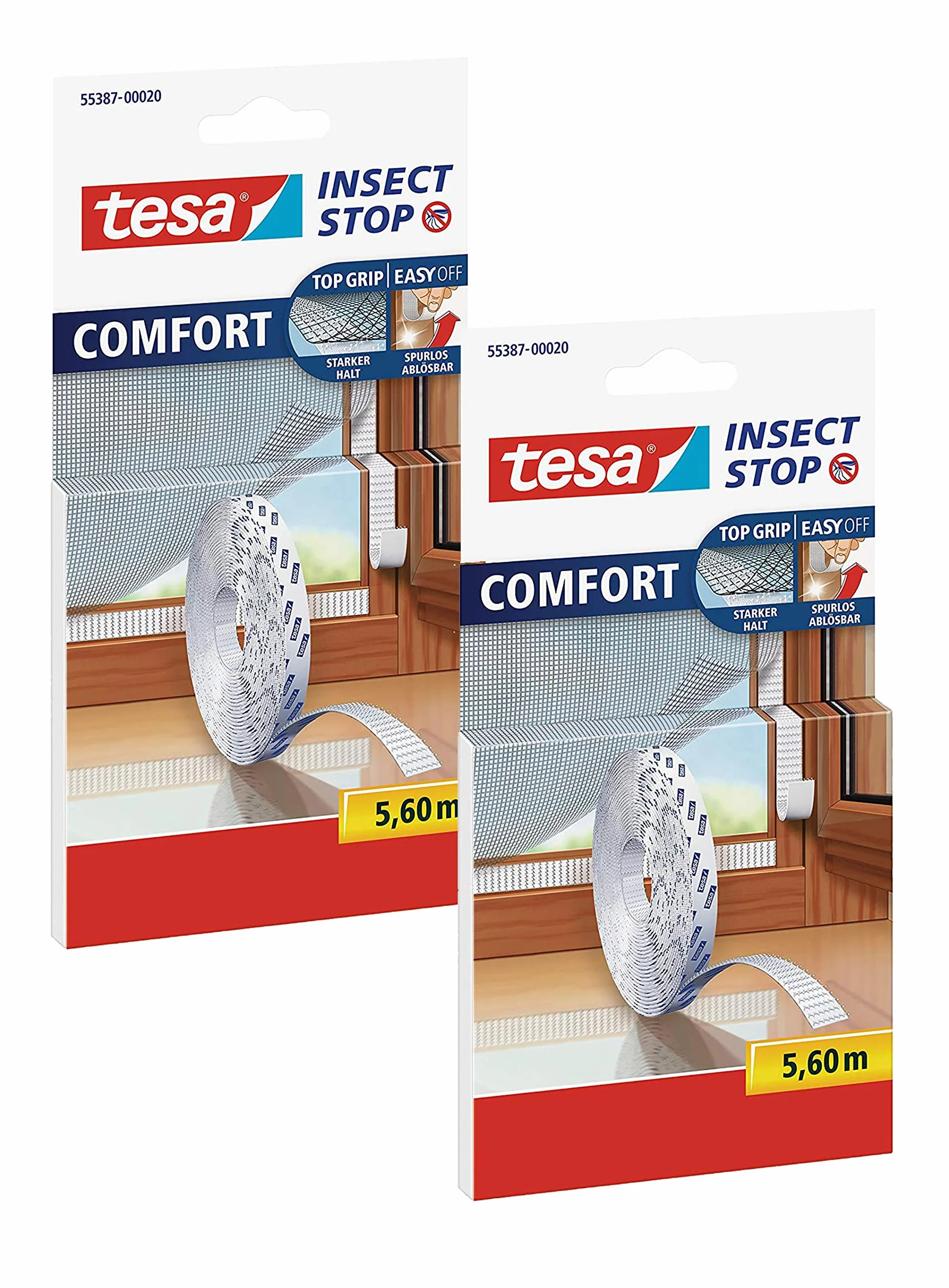TESA Comfort Refill Roll moskitiera na rzep, rolka zapasowa, blanco (2 x 5,6 m (standard))
