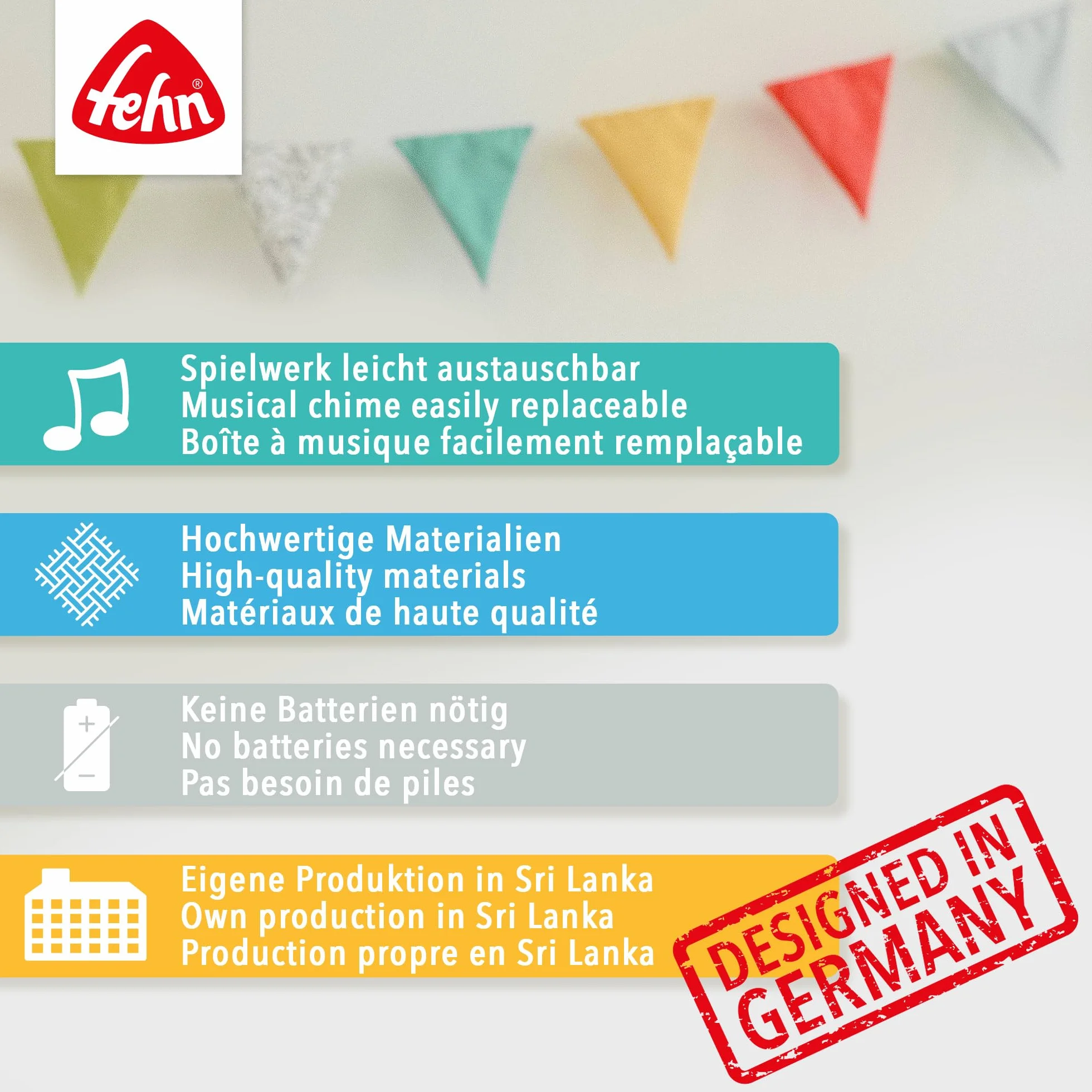 Fehn Mini-Spieluhr Fee – Kuscheltier & Einschlafhilfe: Aufzieh-Spieluhr mit sanfter Melodie „Schwanensee“ beruhigt in jeder Situation – für Babys und Kleinkinder ab 0+ Monaten