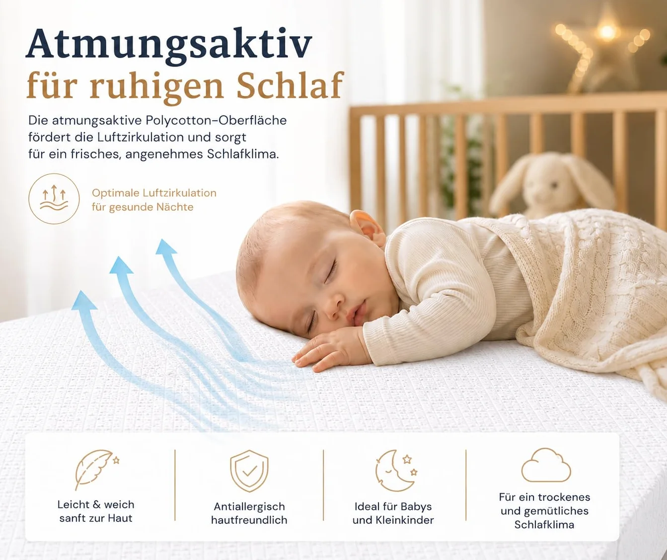 Comfort materac Maxi – 70 x 140 x 10 cm – zrównoważony – można go zwinąć, sprawdzony pod kątem substancji szkodliwych, certyfikat, 100% polibawełna, poszewka nadająca się do prania