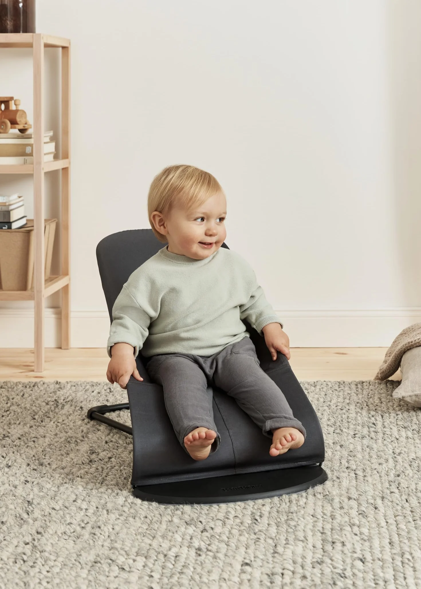 BabyBjörn Huśtawka dziecięca Balance Soft, tkany/Jersey, szary/szary