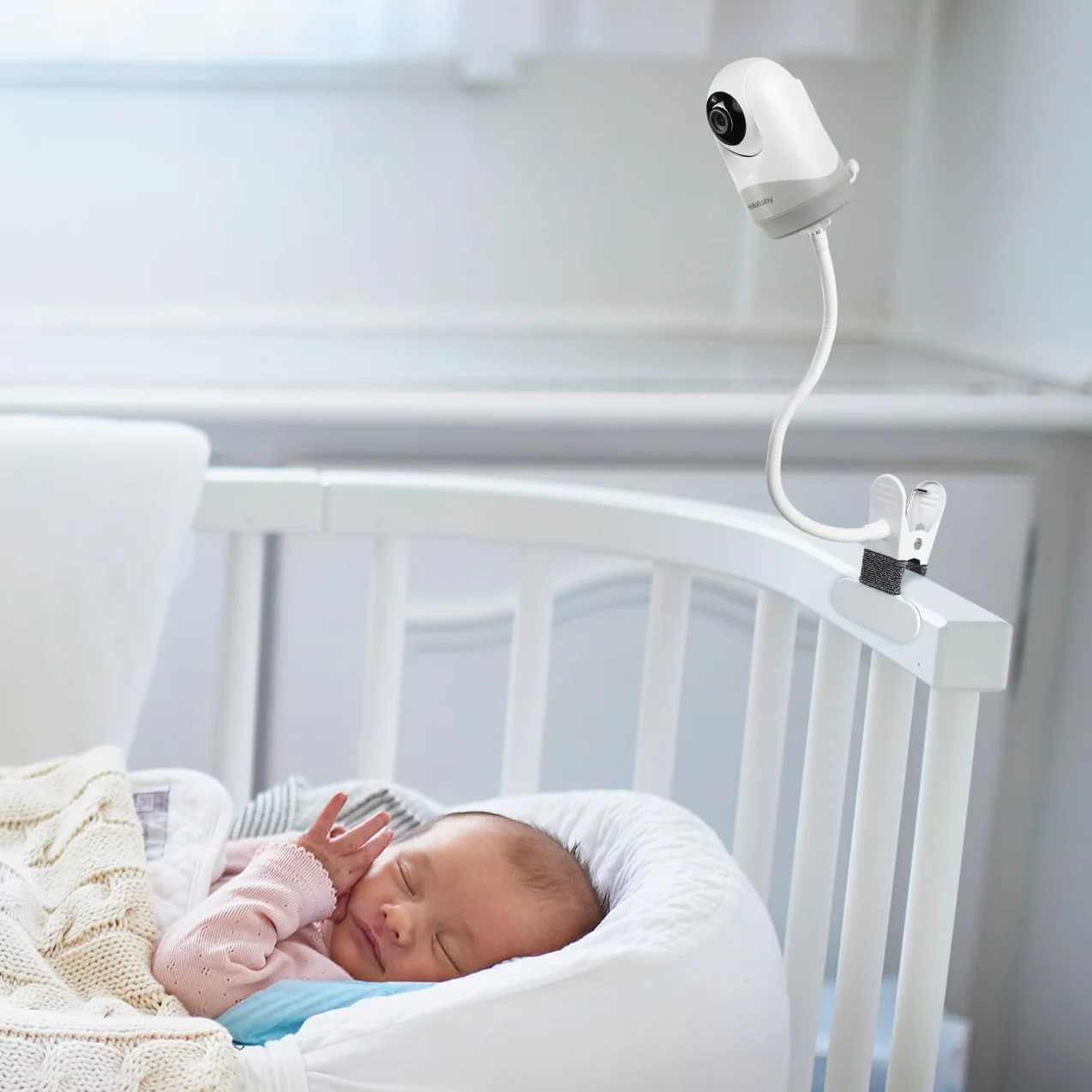 Uchwyt na monitor wideo Hello Baby, elastyczny uchwyt na kamerę dla niemowląt, stojak na kamerę dla niemowląt, do łóżeczka dziecięcego, kompatybilny z monitorem niemowlęcym HelloBaby